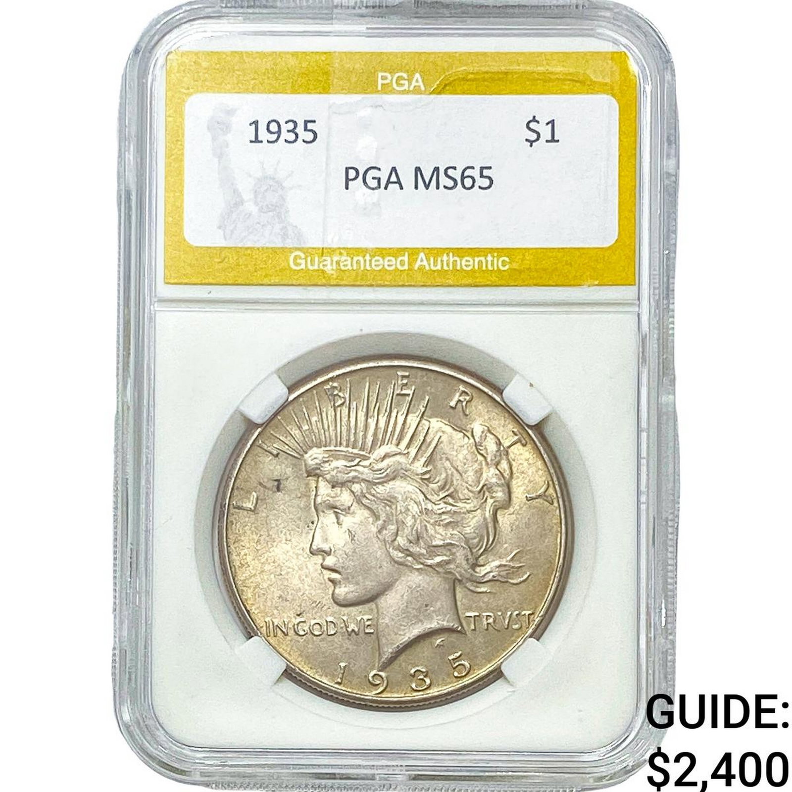 1935 Silver Peace Dollar PGA MS65: 1935 Silver Peace Dollar PGA MS65