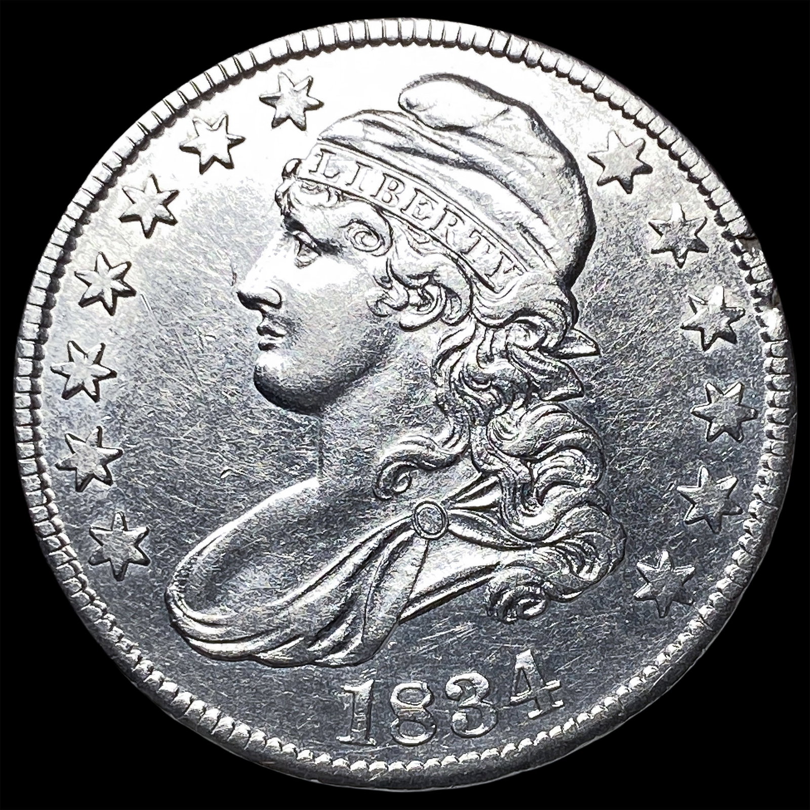 1834 Capped Bust Half Dollar CLOSELY UNCIRCULATED: 1834 Capped Bust Half Dollar CLOSELY UNCIRCULATED