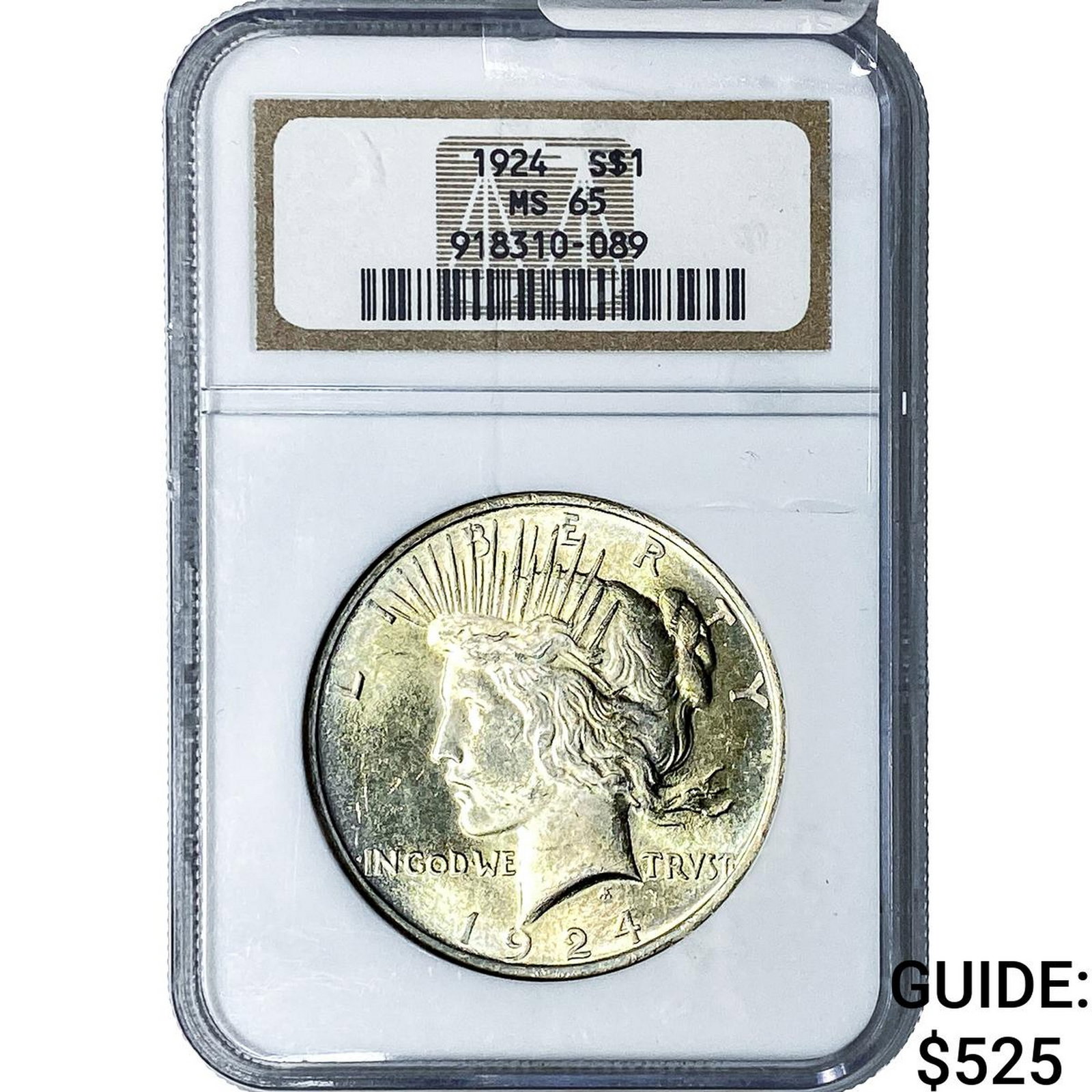 1924 Silver Peace Dollar NGC MS65: 1924 Silver Peace Dollar NGC MS65