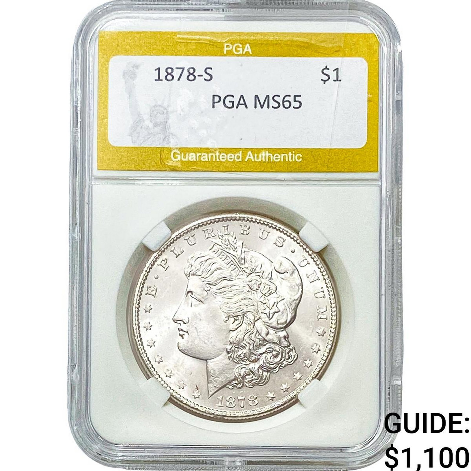 1878-S Morgan Silver Dollar PGA MS65: 1878-S Morgan Silver Dollar PGA MS65