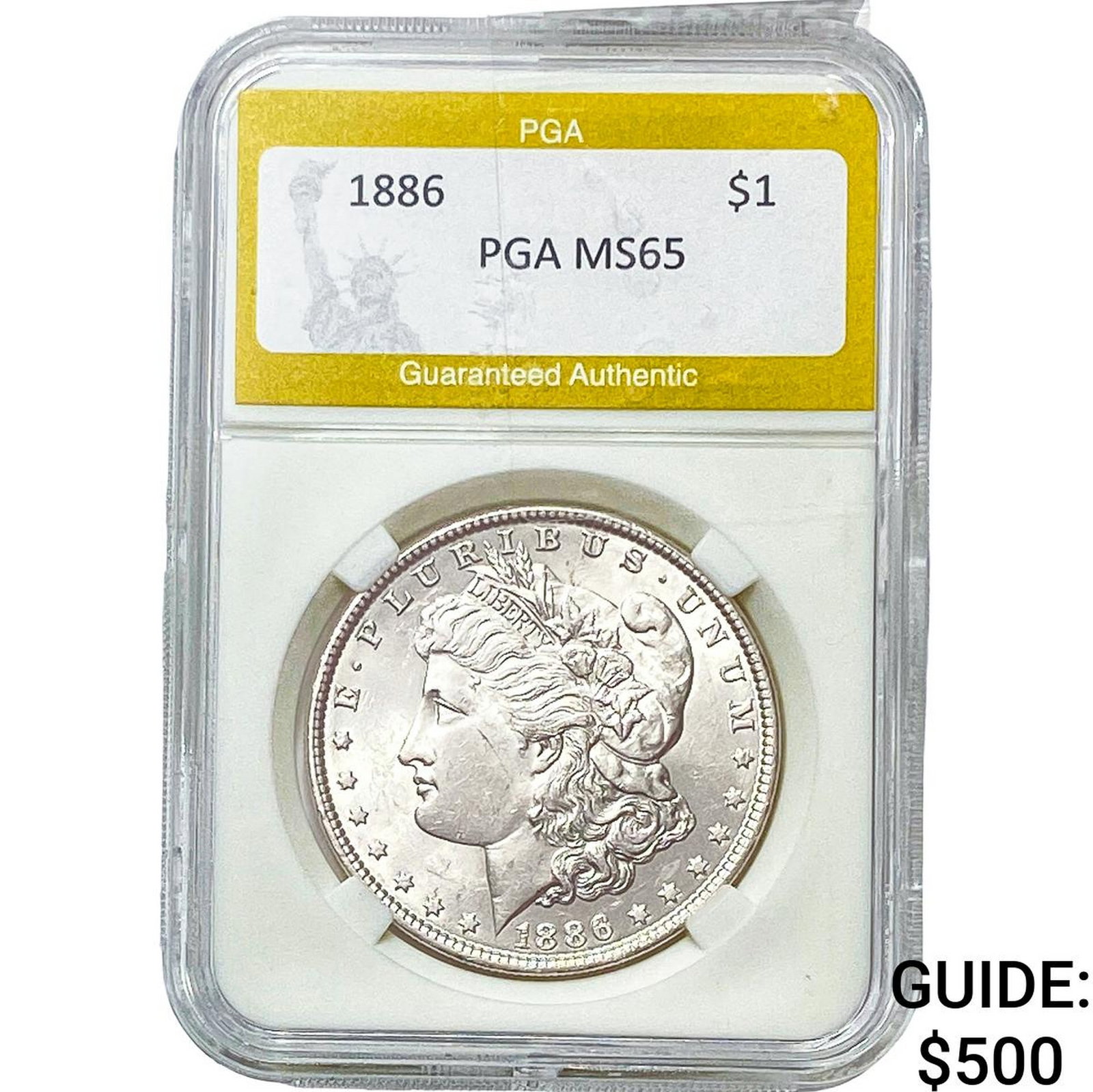 1886 Morgan Silver Dollar PGA MS65: 1886 Morgan Silver Dollar PGA MS65