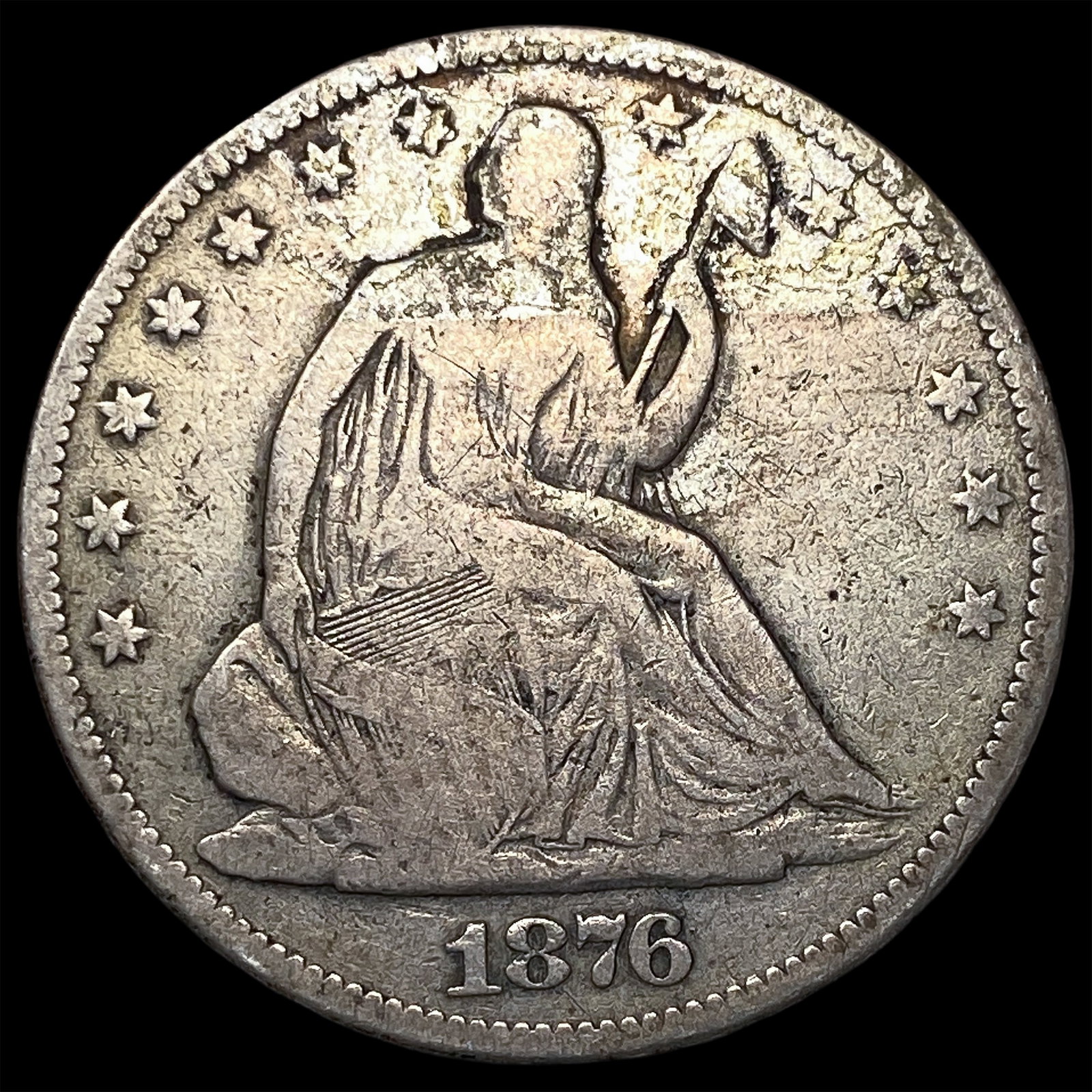 1876 Seated Liberty Half Dollar LIGHTLY CIRCULATED: 1876 Seated Liberty Half Dollar LIGHTLY CIRCULATED