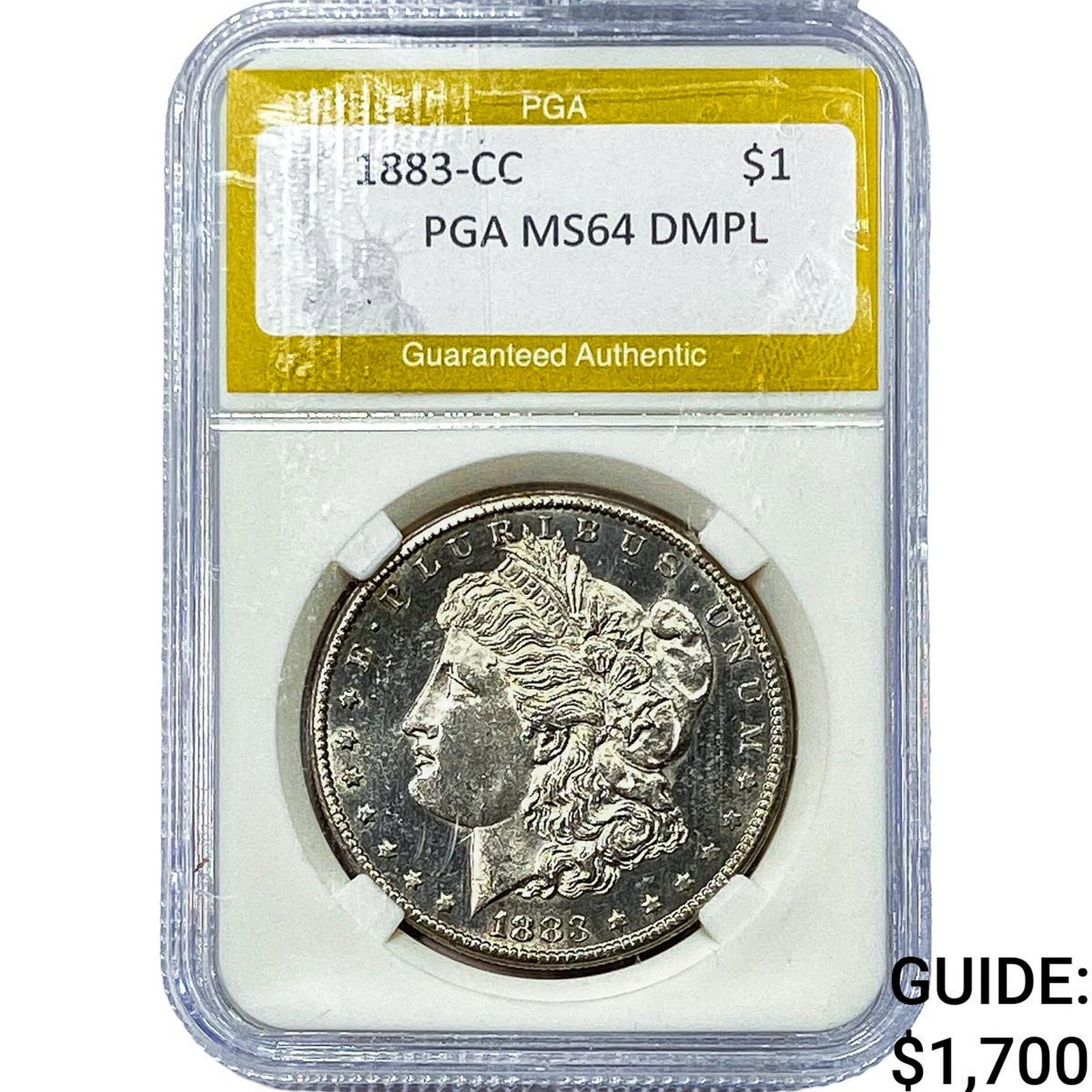 1833-CC Morgan Silver Dollar PGA MS64 DMPL: 1833-CC Morgan Silver Dollar PGA MS64 DMPL
