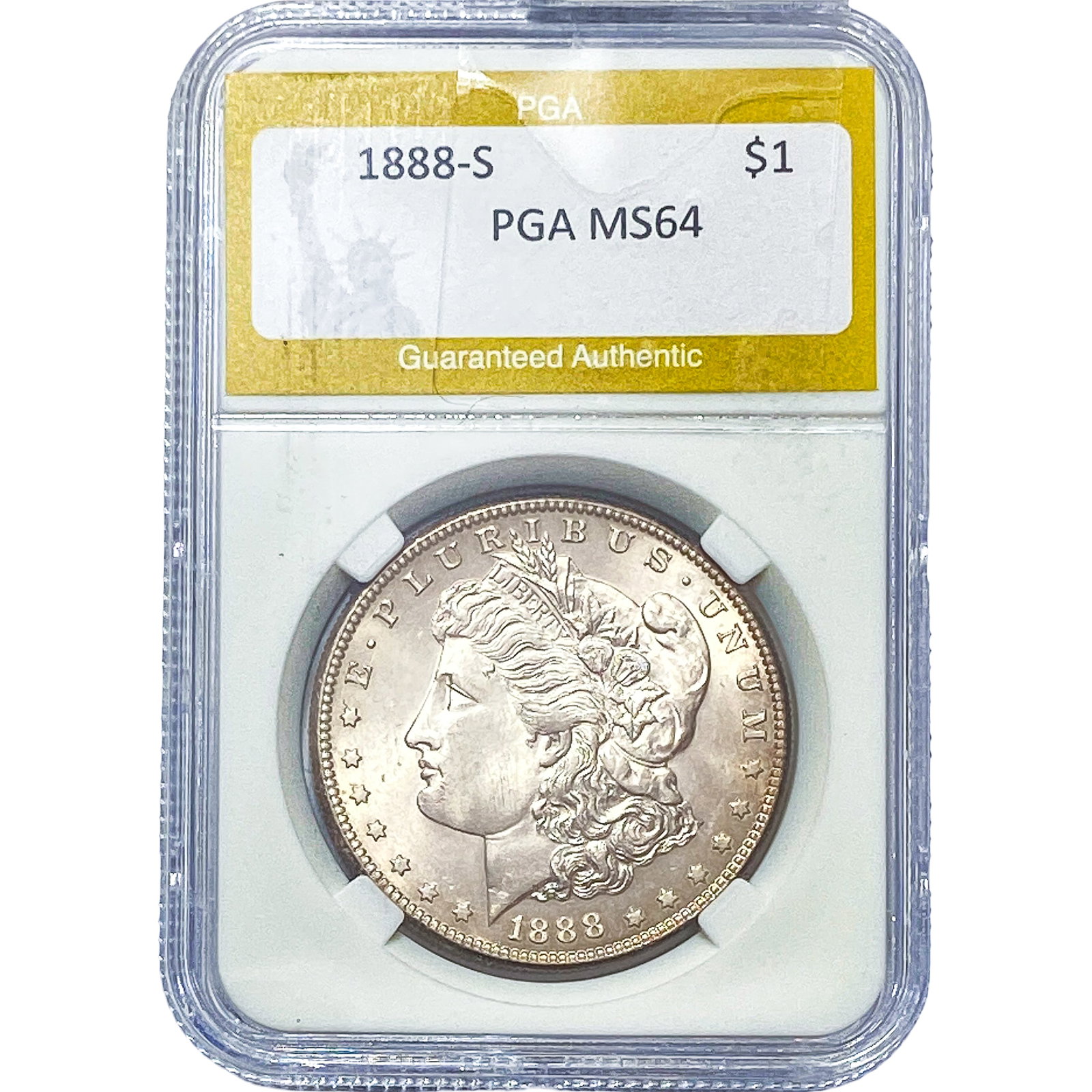 1888-S Morgan Silver Dollar PGA MS64: 1888-S Morgan Silver Dollar PGA MS64