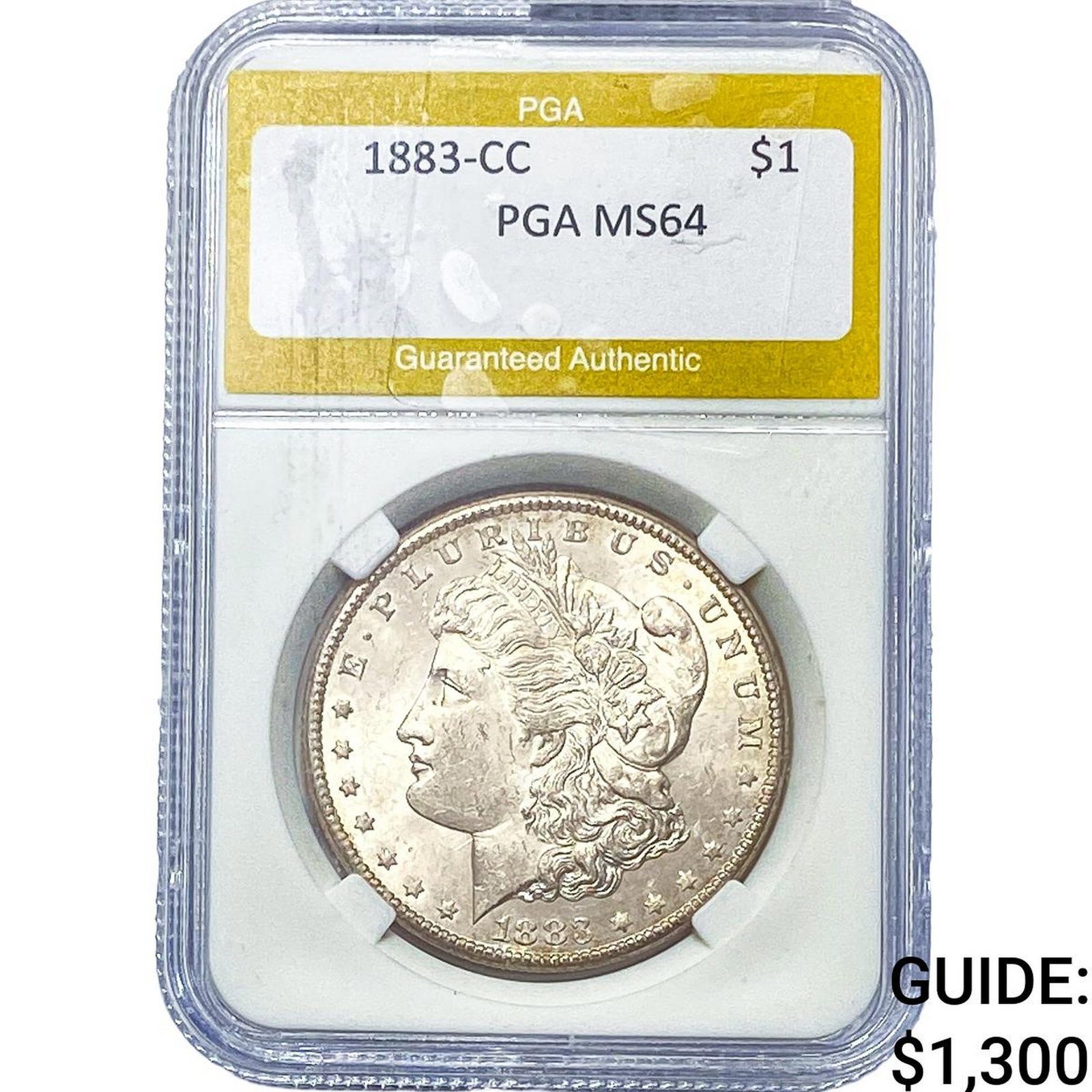 1883-CC Morgan Silver Dollar PGA MS64: 1883-CC Morgan Silver Dollar PGA MS64