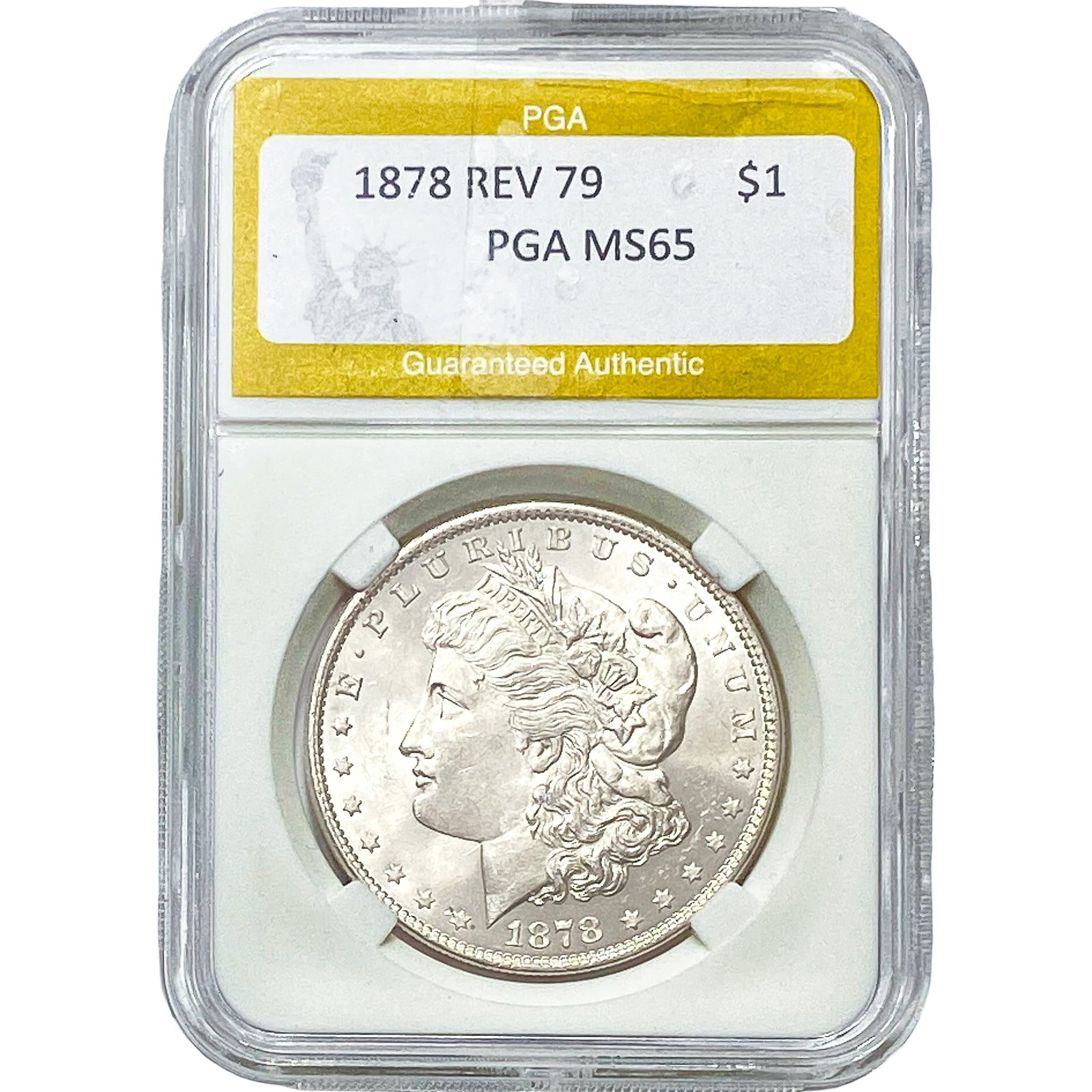 1878 Morgan Silver Dollar PGA MS65 REV 79: 1878 Morgan Silver Dollar PGA MS65 REV 79