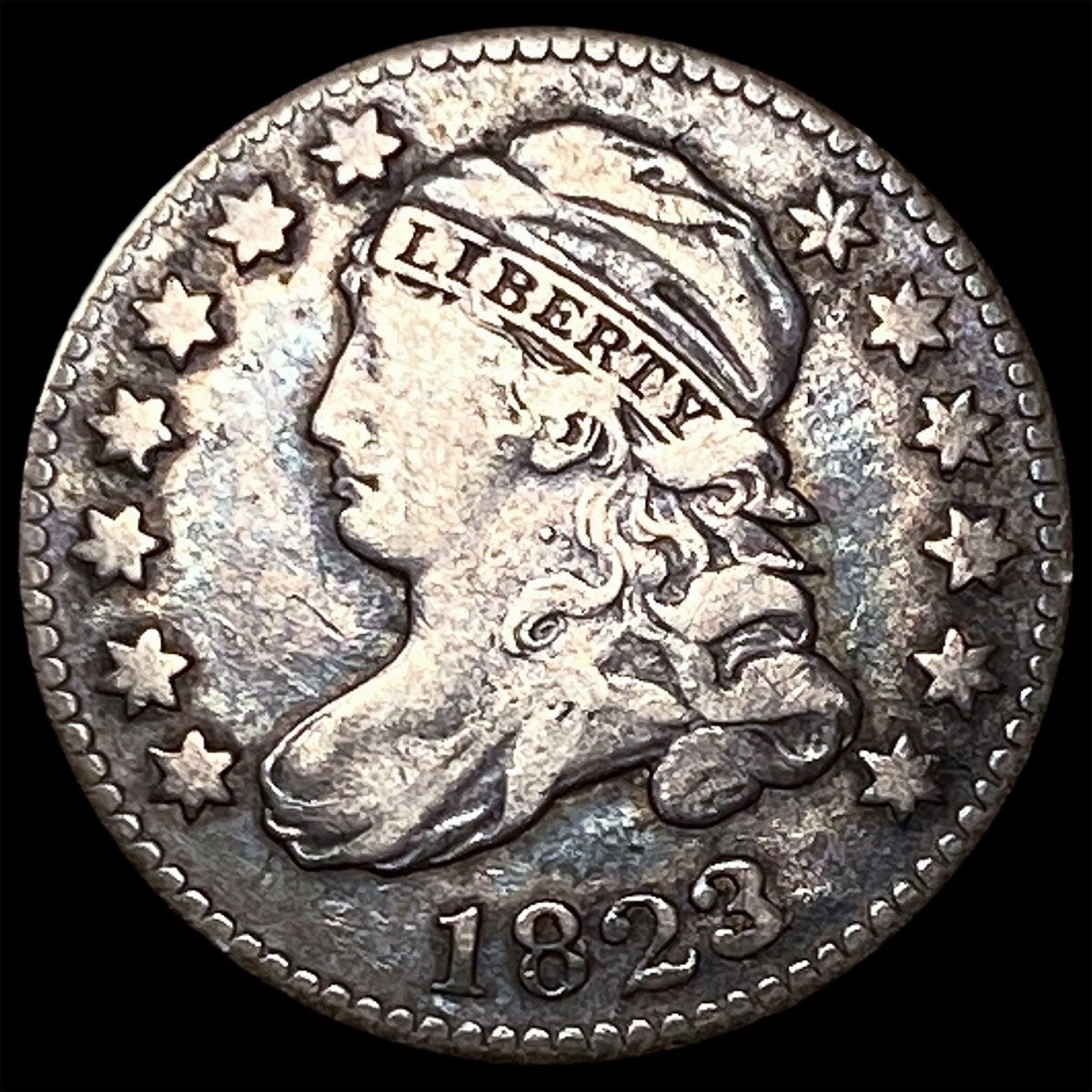 1823 Capped Bust Dime NEARLY UNCIRCULATED: 1823 Capped Bust Dime NEARLY UNCIRCULATED