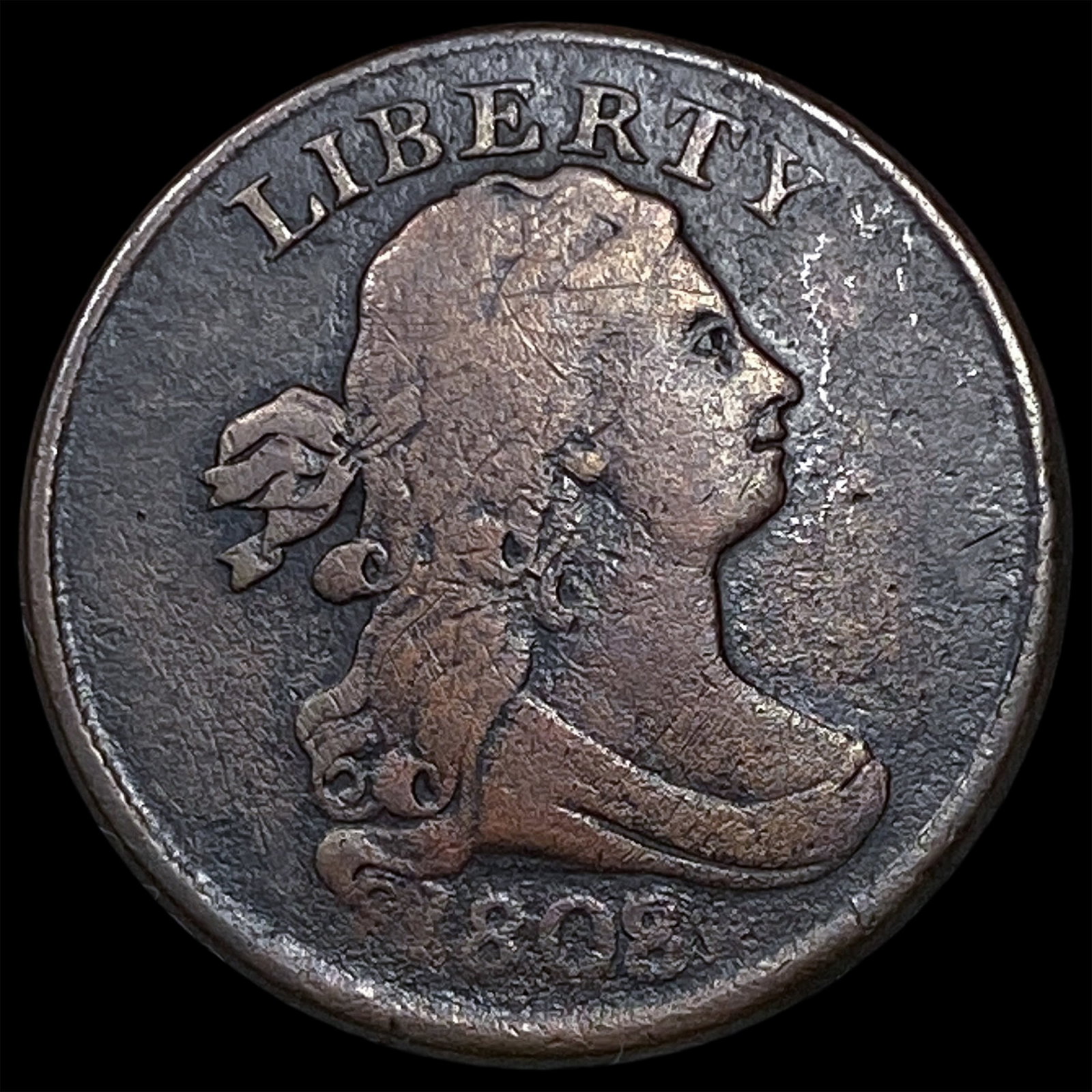 1803 Draped Bust Half Cent LIGHTLY CIRCULATED: 1803 Draped Bust Half Cent LIGHTLY CIRCULATED