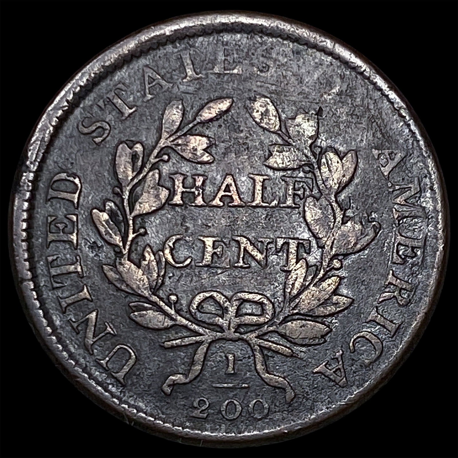 1808 Draped Bust Half Cent LIGHTLY CIRCULATED - 2