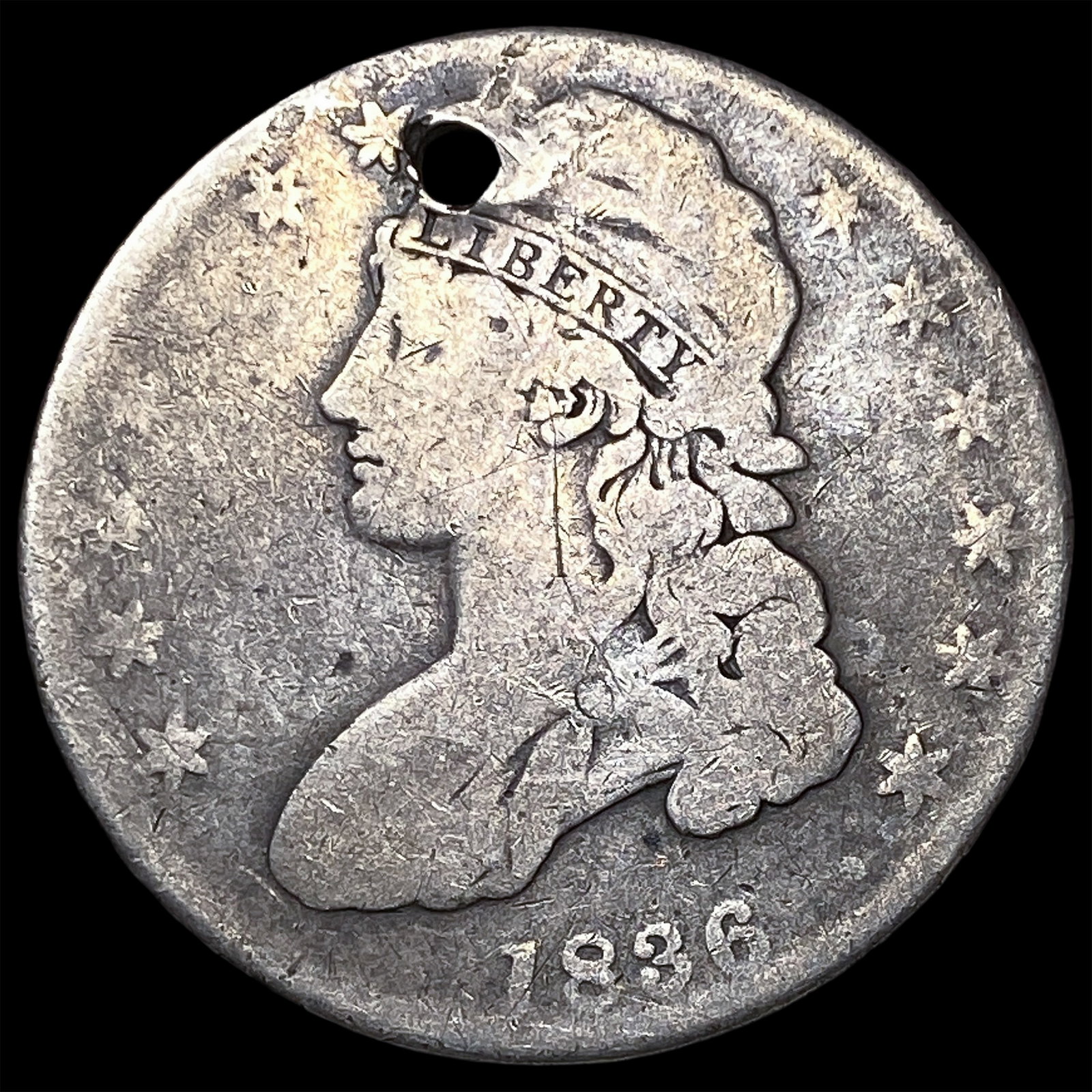1836 Capped Bust Silver Half Dollar NICELY CIRCULATED: 1836 Capped Bust Silver Half Dollar NICELY CIRCULATED