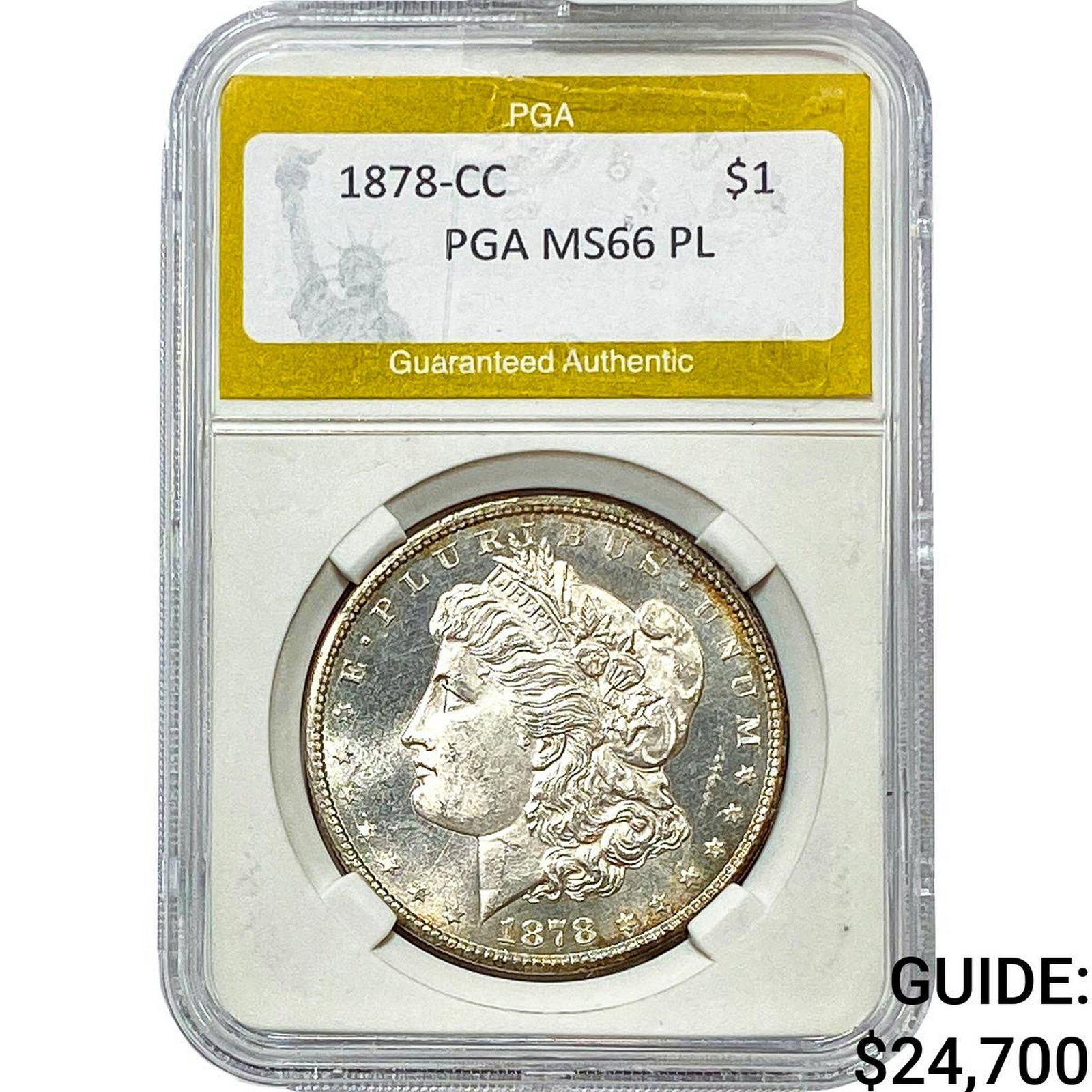 1878-CC Morgan Silver Dollar PGA MS66 PL: 1878-CC Morgan Silver Dollar PGA MS66 PL