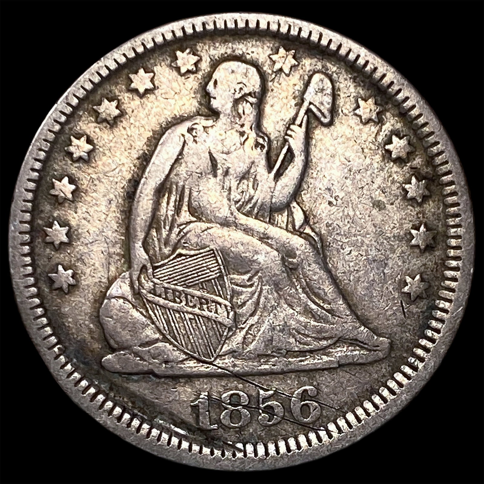 1856 Seated Liberty Quarter NEARLY UNCIRCULATED (1 of 2)
