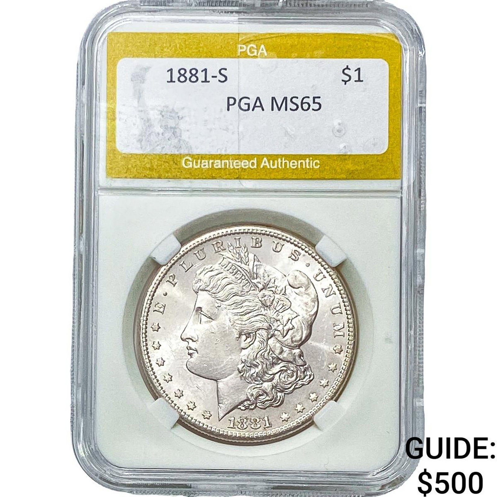 1881-S Morgan Silver Dollar PGA MS65: 1881-S Morgan Silver Dollar PGA MS65