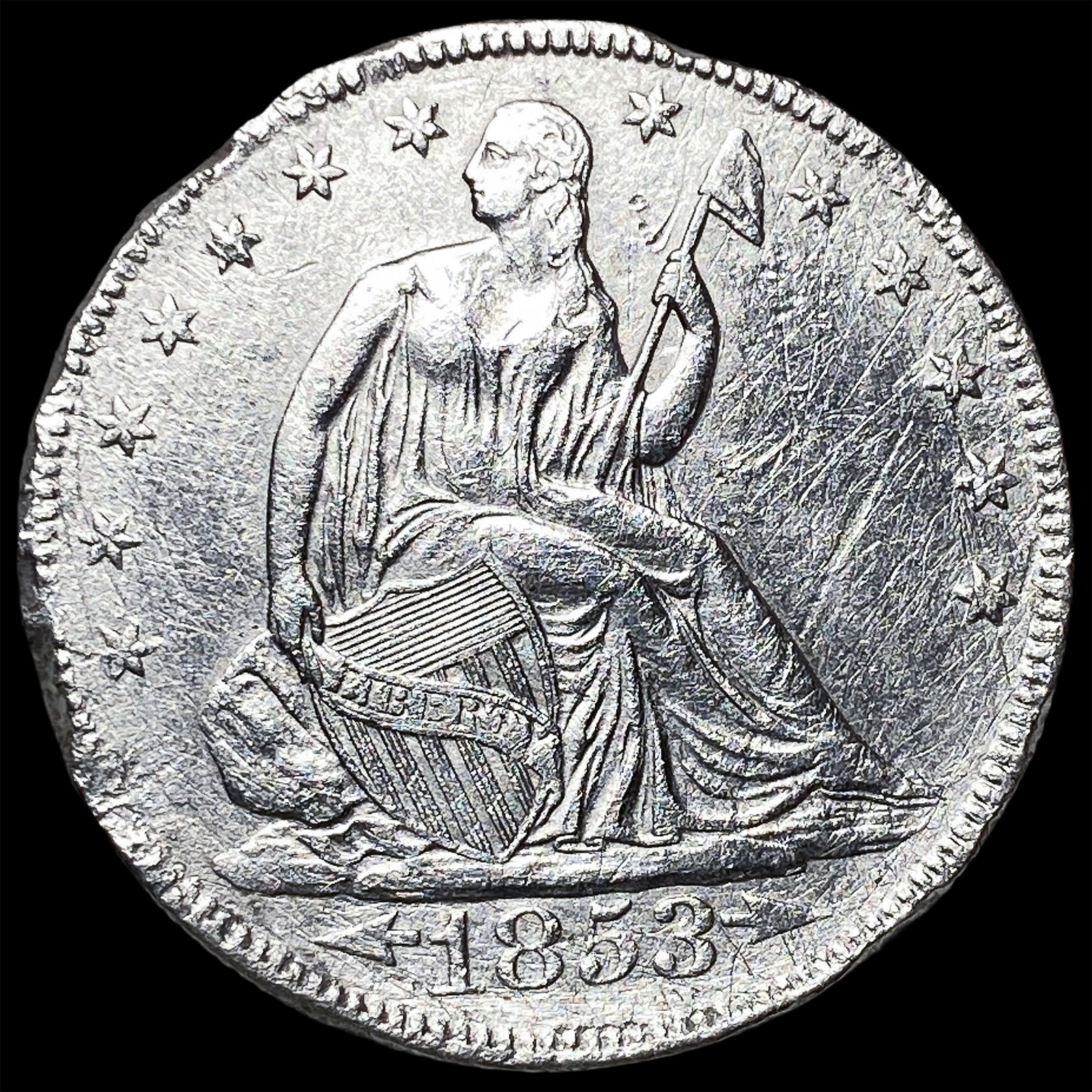 1853 Arrows Seated Liberty Half Dollar HIGH GRADE: 1853 Arrows Seated Liberty Half Dollar HIGH GRADE