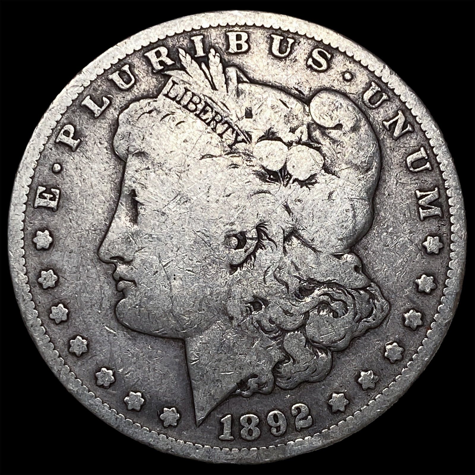 1892 Silver Morgan Dollar LIGHTLY CIRCULATED: 1892 Silver Morgan Dollar LIGHTLY CIRCULATED