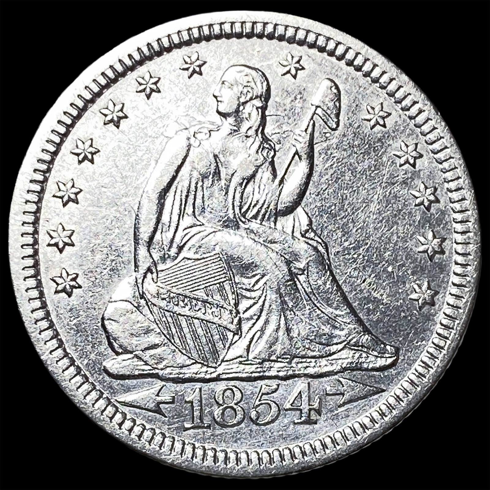 1854 Arrows Seated Liberty Quarter UNCIRCULATED: 1854 Arrows Seated Liberty Quarter UNCIRCULATED