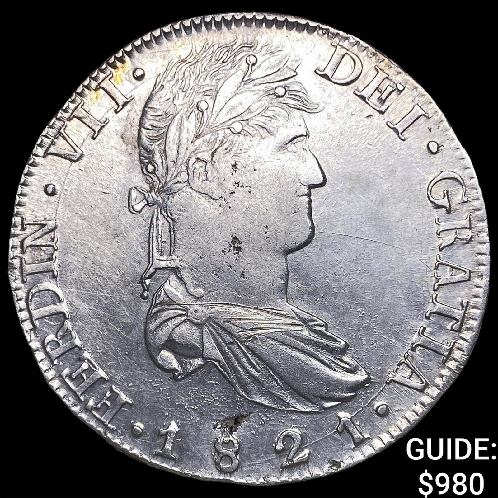 1821ZsRG Mexico Silver 8 Reales: 1821ZsRG Mexico Silver 8 Reales