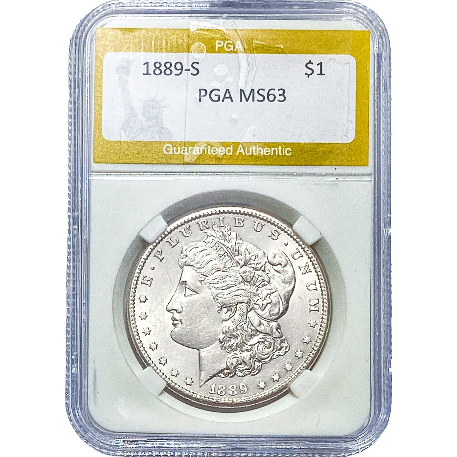 1889-S Morgan Silver Dollar PGA MS63: 1889-S Morgan Silver Dollar PGA MS63