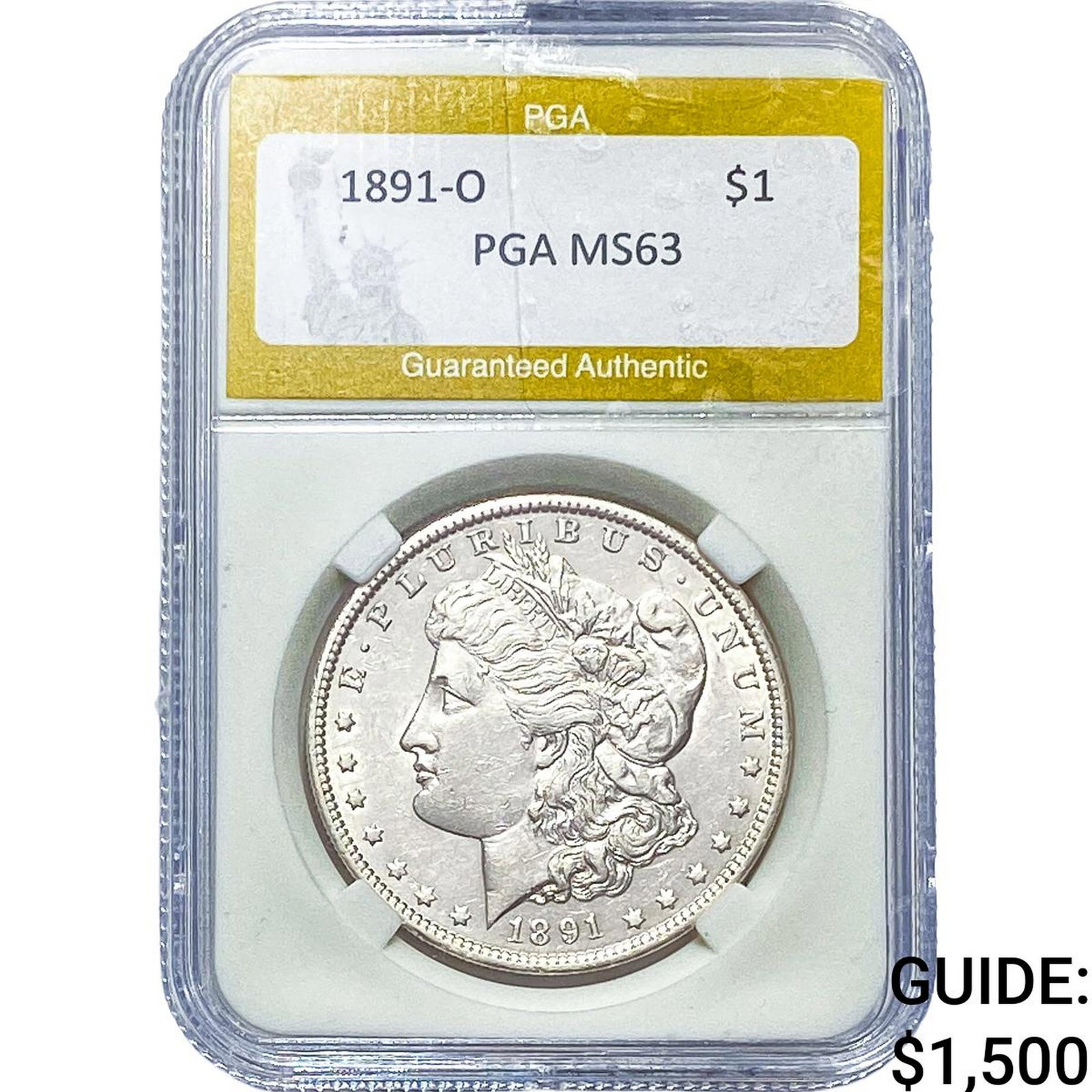 1891-O Morgan Silver Dollar PGA MS63: 1891-O Morgan Silver Dollar PGA MS63