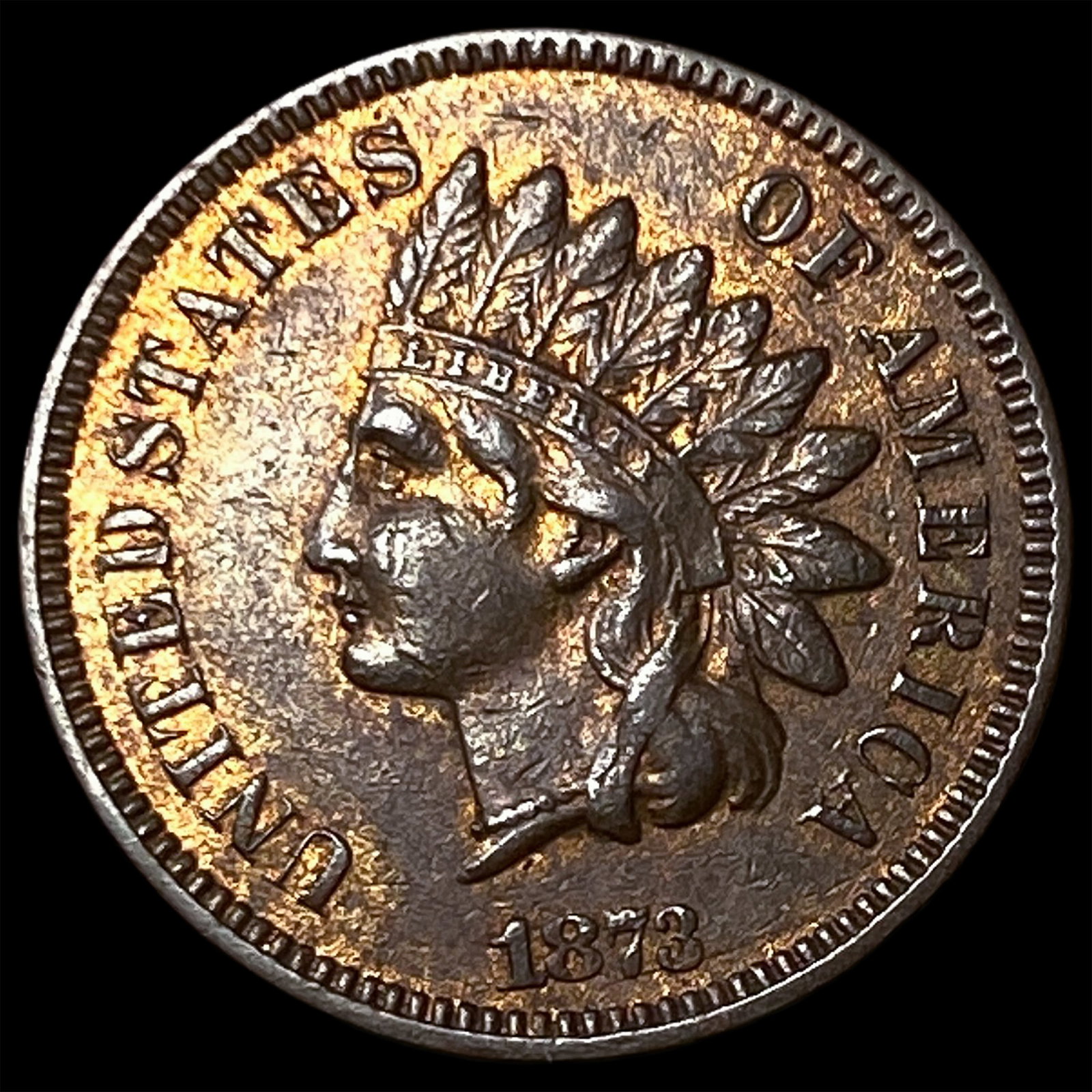1873 Indian Head Cent CHOICE AU: 1873 Indian Head Cent CHOICE AU