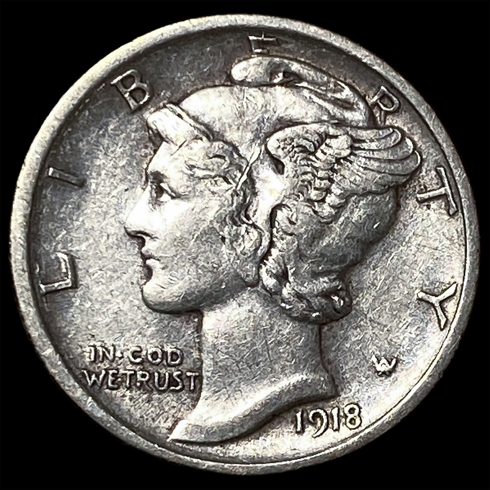 1918 Mercury Dime CHOICE AU: 1918 Mercury Dime CHOICE AU
