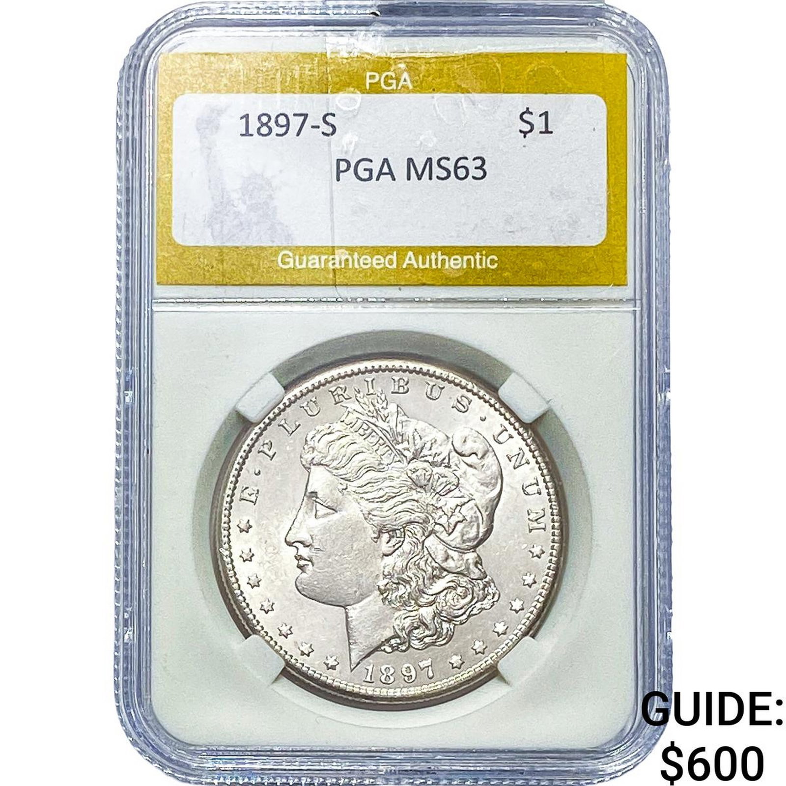 1897-S Morgan Silver Dollar PGA MS63: 1897-S Morgan Silver Dollar PGA MS63