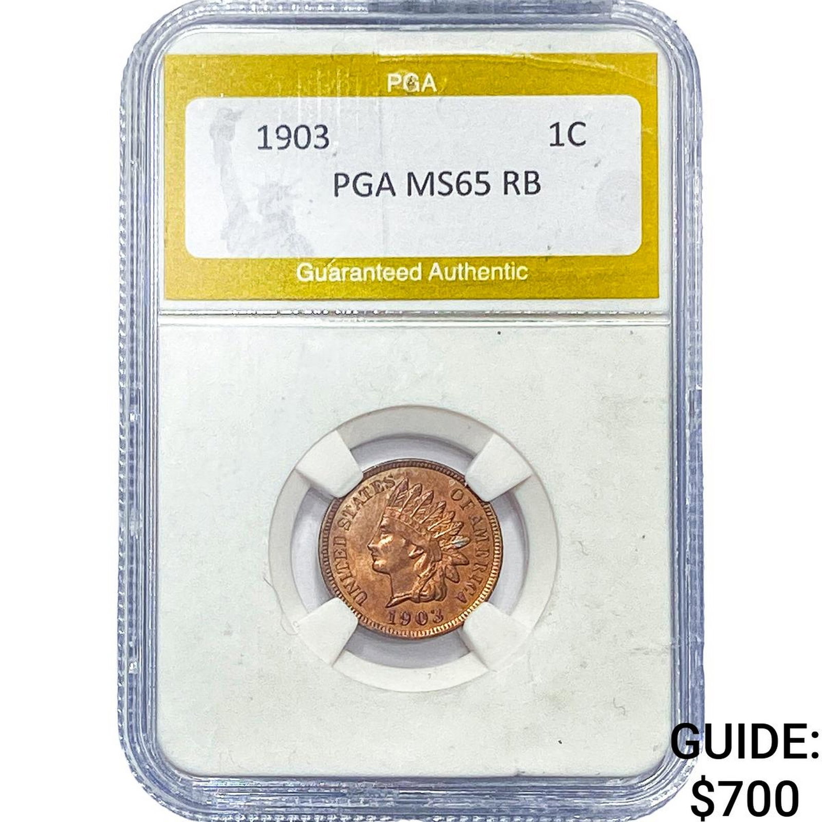 1903 Indian Head Cent PGA MS65 RB: 1903 Indian Head Cent PGA MS65 RB