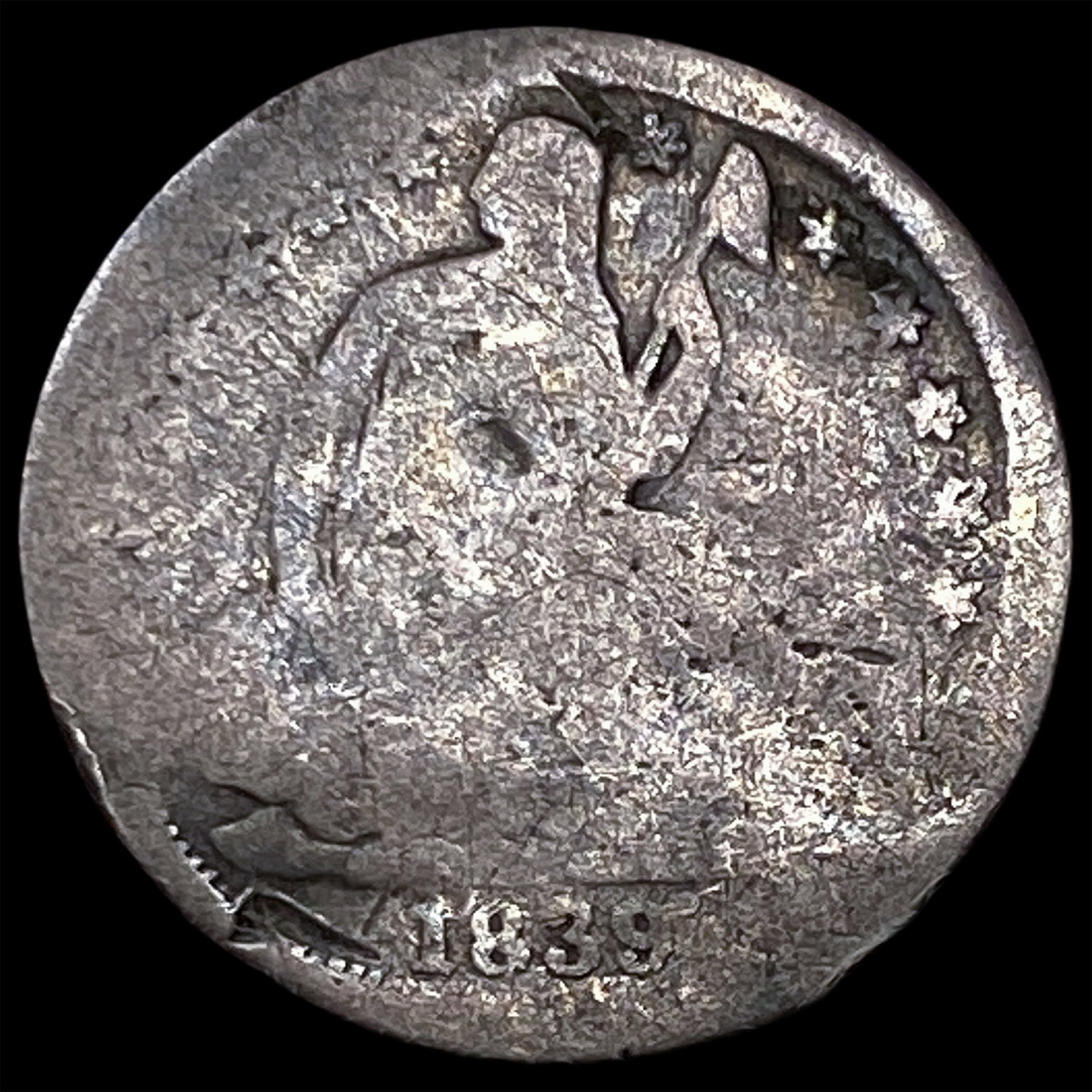 1839 Seated Liberty Dime NICELY CIRCULATED: 1839 Seated Liberty Dime NICELY CIRCULATED