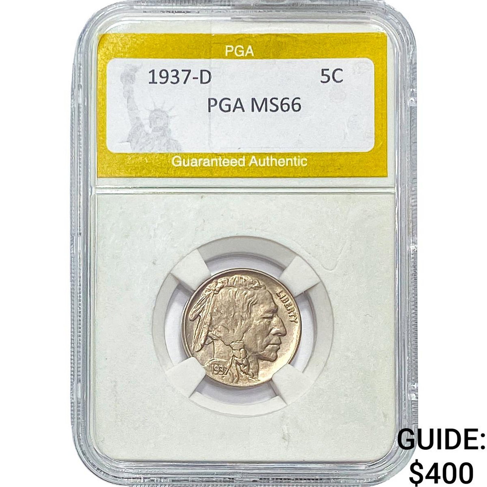 1937-D Buffalo Nickel PGA MS66: 1937-D Buffalo Nickel PGA MS66