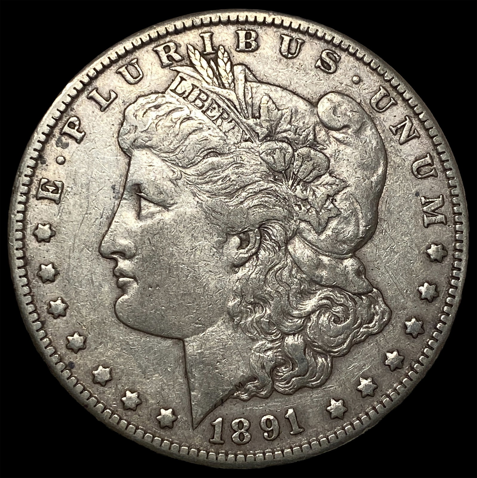 1891-CC Silver Morgan Dollar CLOSELY UNCIRCULATED: 1891-CC Silver Morgan Dollar CLOSELY UNCIRCULATED