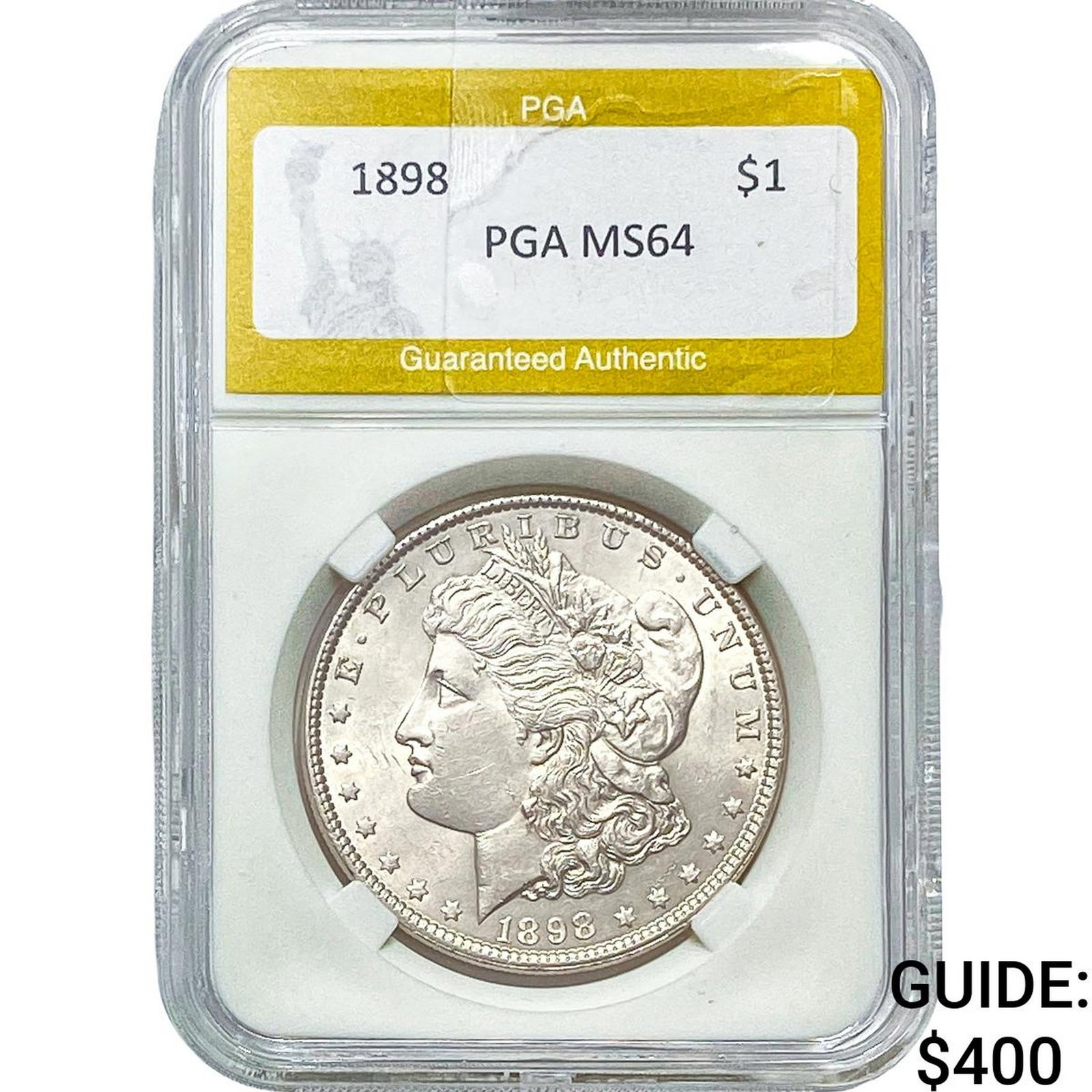 1898 Morgan Silver Dollar PGA MS64: 1898 Morgan Silver Dollar PGA MS64