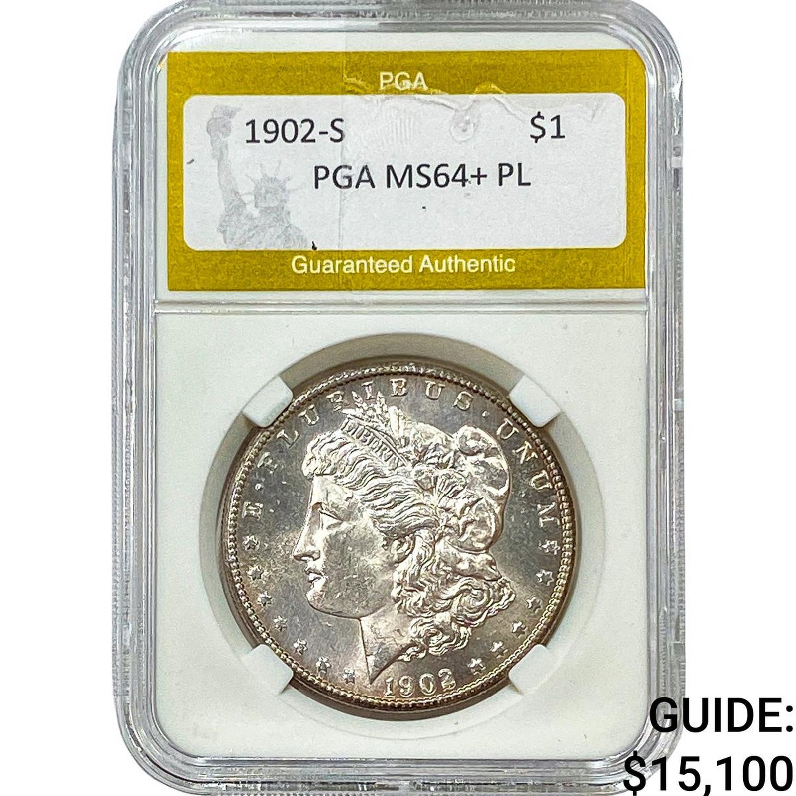 1902-S Morgan Silver Dollar PGA MS64+ PL: 1902-S Morgan Silver Dollar PGA MS64+ PL
