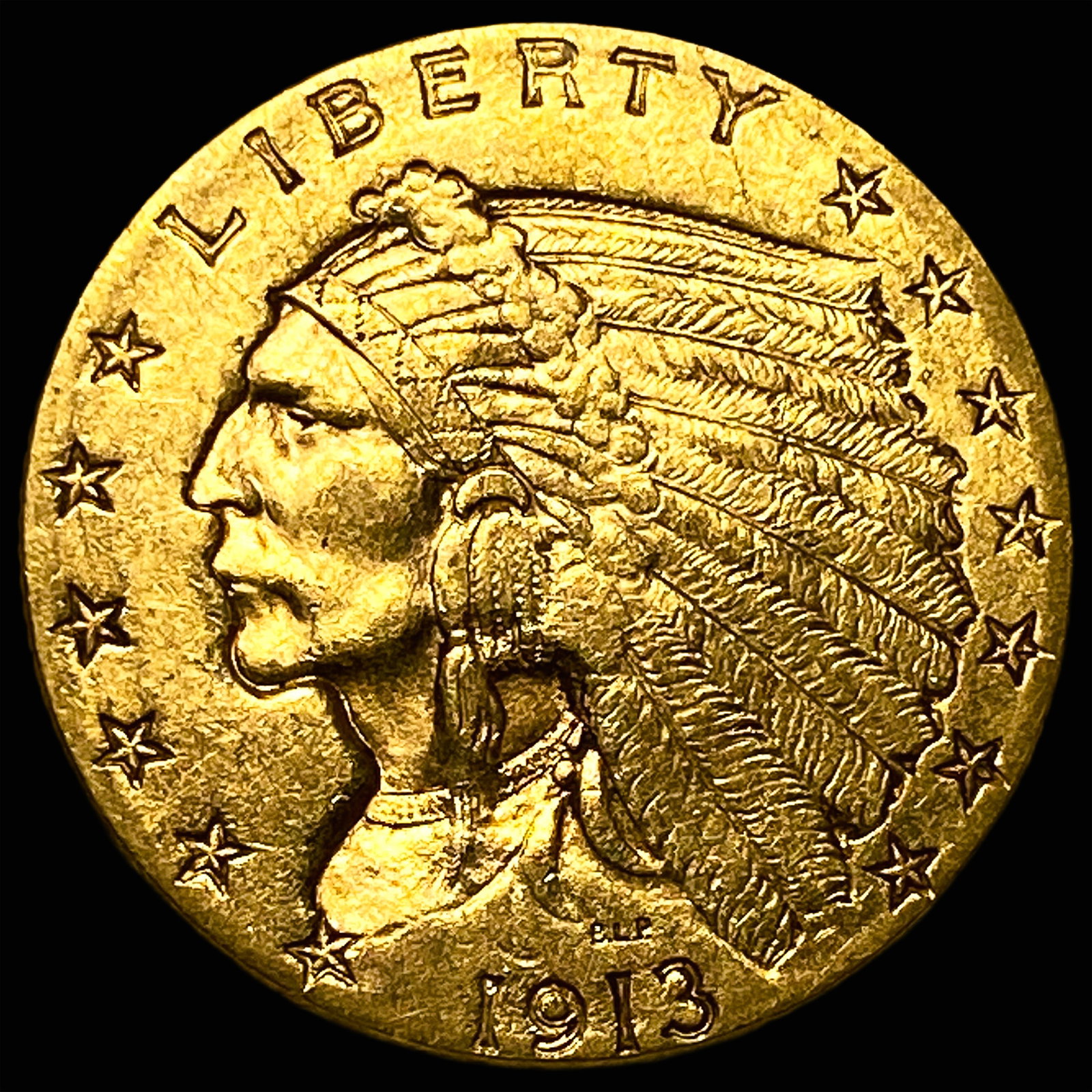 1913 Indian Head Gold $2.5 Quarter Eagle CHOICE PROOF: 1913 Indian Head Gold $2.5 Quarter Eagle CHOICE PROOF