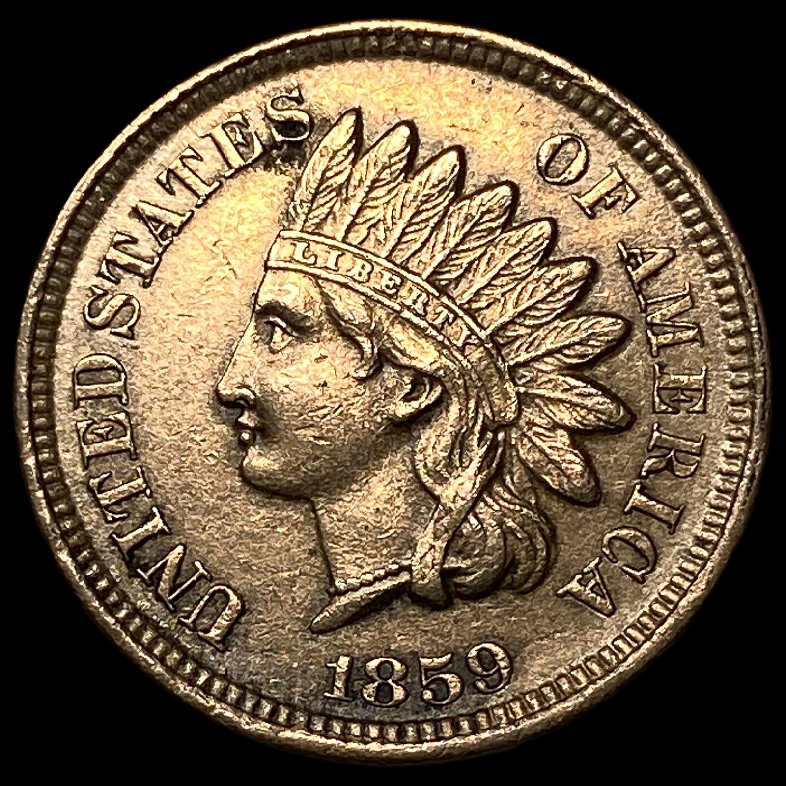1859 Copper-Nickel Indian Head Cent CHOICE AU: 1859 Copper-Nickel Indian Head Cent CHOICE AU
