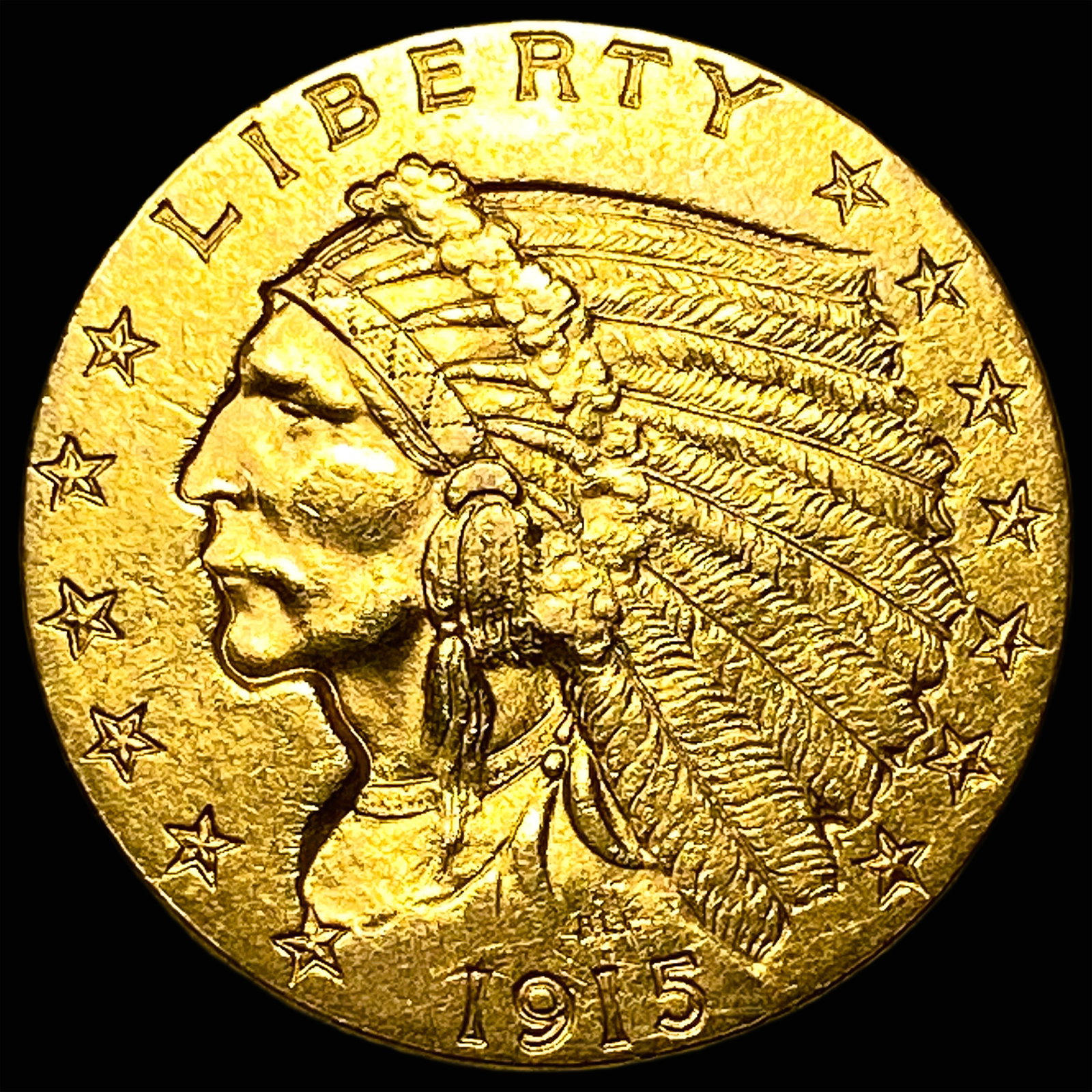 1915 Indian Head Gold $2.50 Quarter Eagle CHOICE PROOF: 1915 Indian Head Gold $2.50 Quarter Eagle CHOICE PROOF