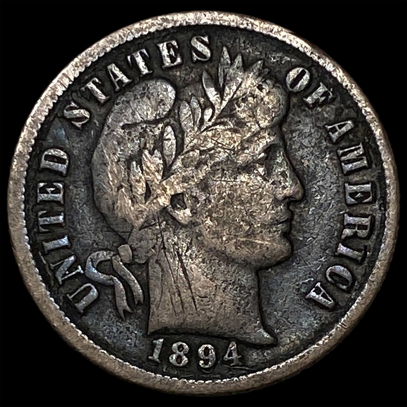 1894 Silver Barber Dime LIGHTLY CIRCULATED: 1894 Silver Barber Dime LIGHTLY CIRCULATED