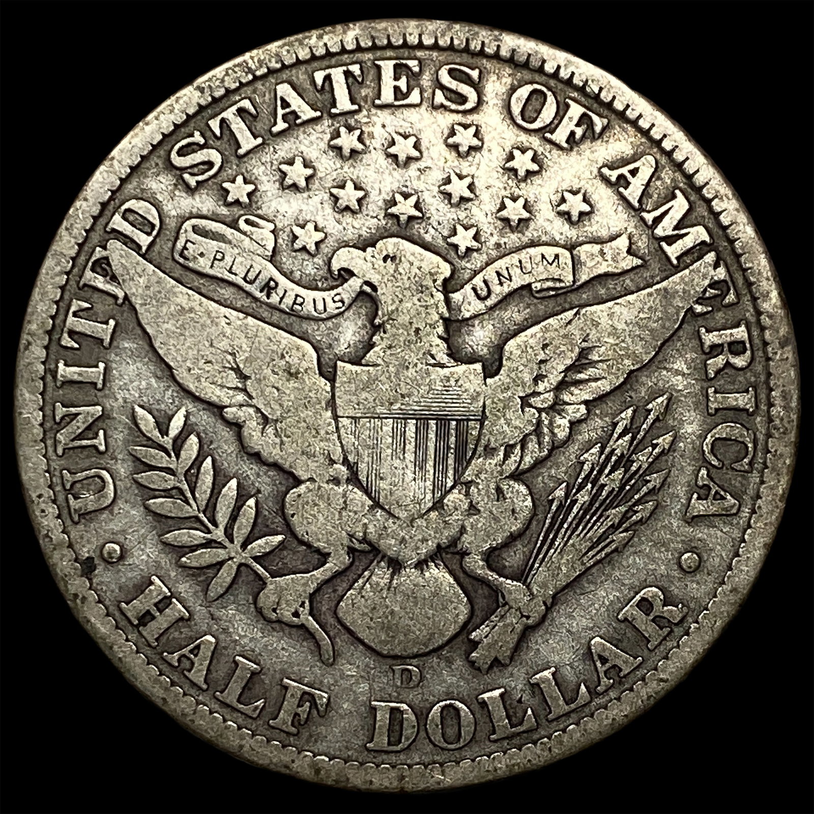 1908-D Silver Barber Half Dollar LIGHTLY CIRCULATED - 2