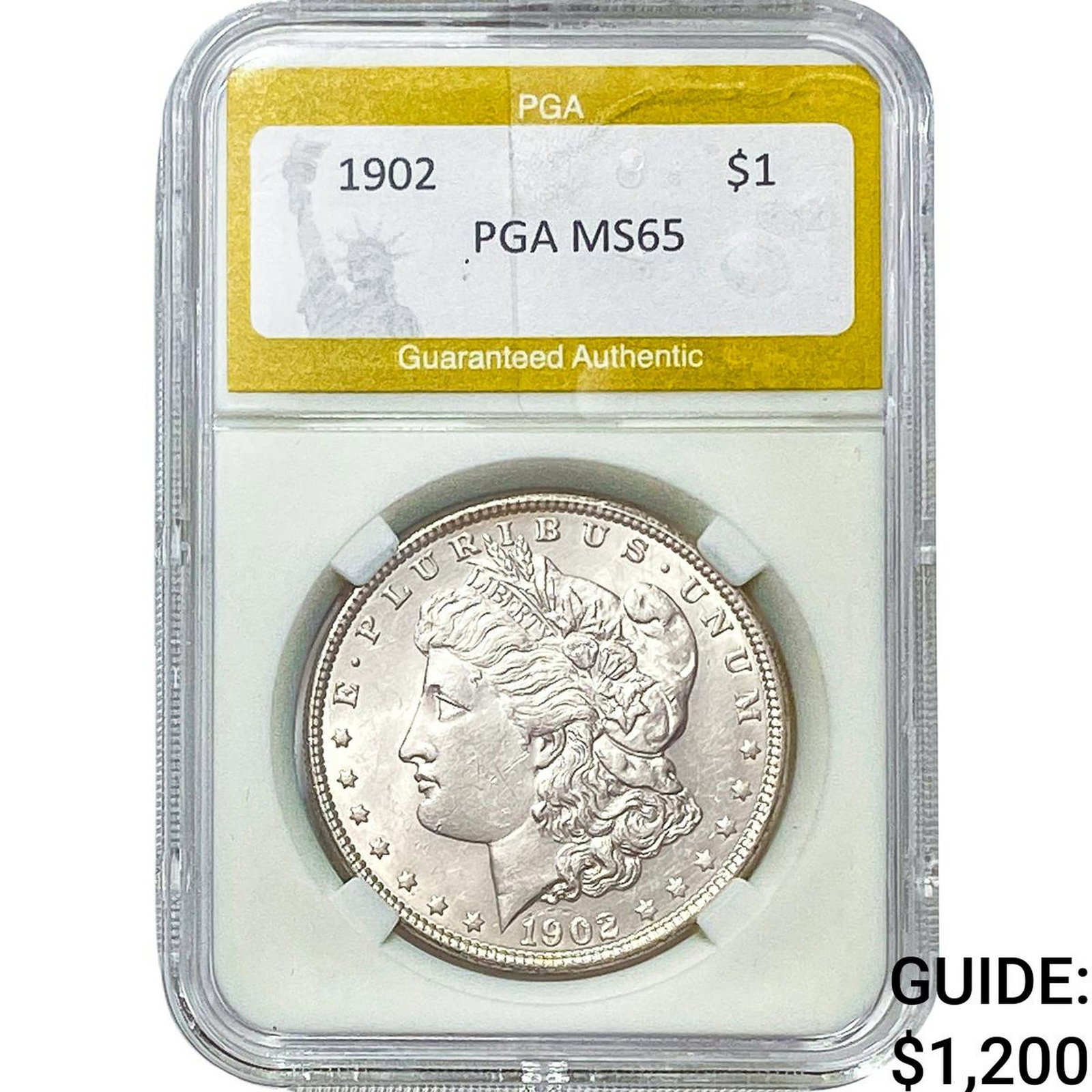 1902 Morgan Silver Dollar PGA MS65: 1902 Morgan Silver Dollar PGA MS65