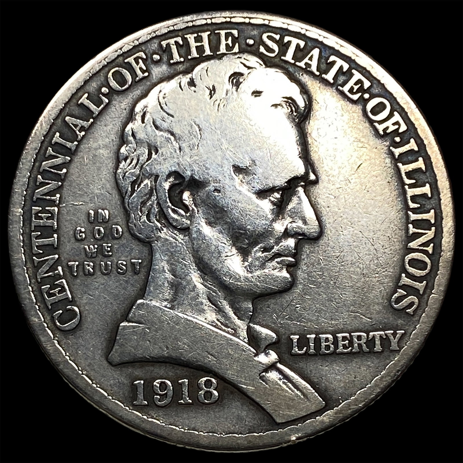 1918 Silver Half Dollar Illinois Centennial CLOSELY UNCIRCULATED: 1918 Silver Half Dollar Illinois Centennial CLOSELY UNCIRCULATED