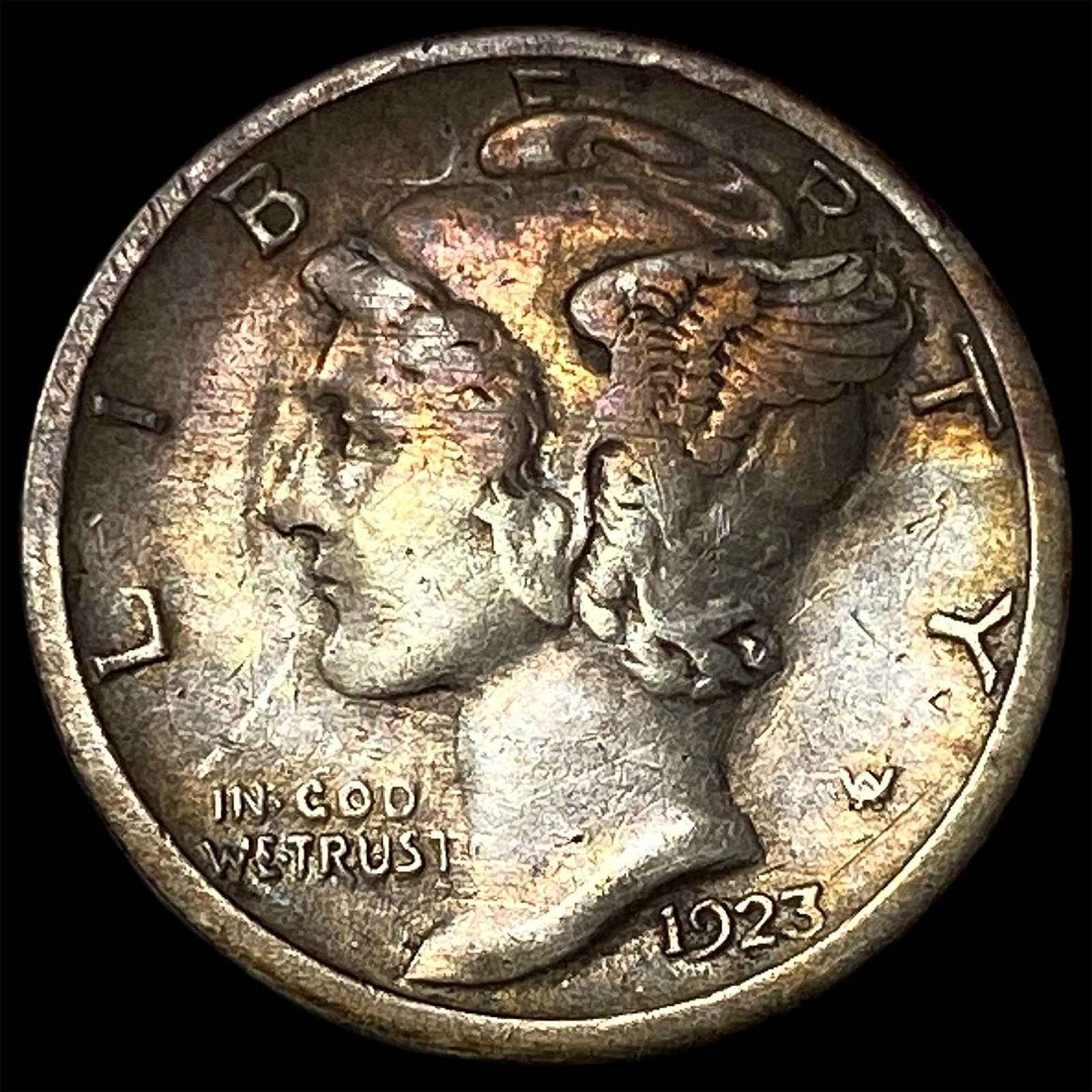 1923-S Silver Mercury Dime NICELY CIRCULATED: 1923-S Silver Mercury Dime NICELY CIRCULATED