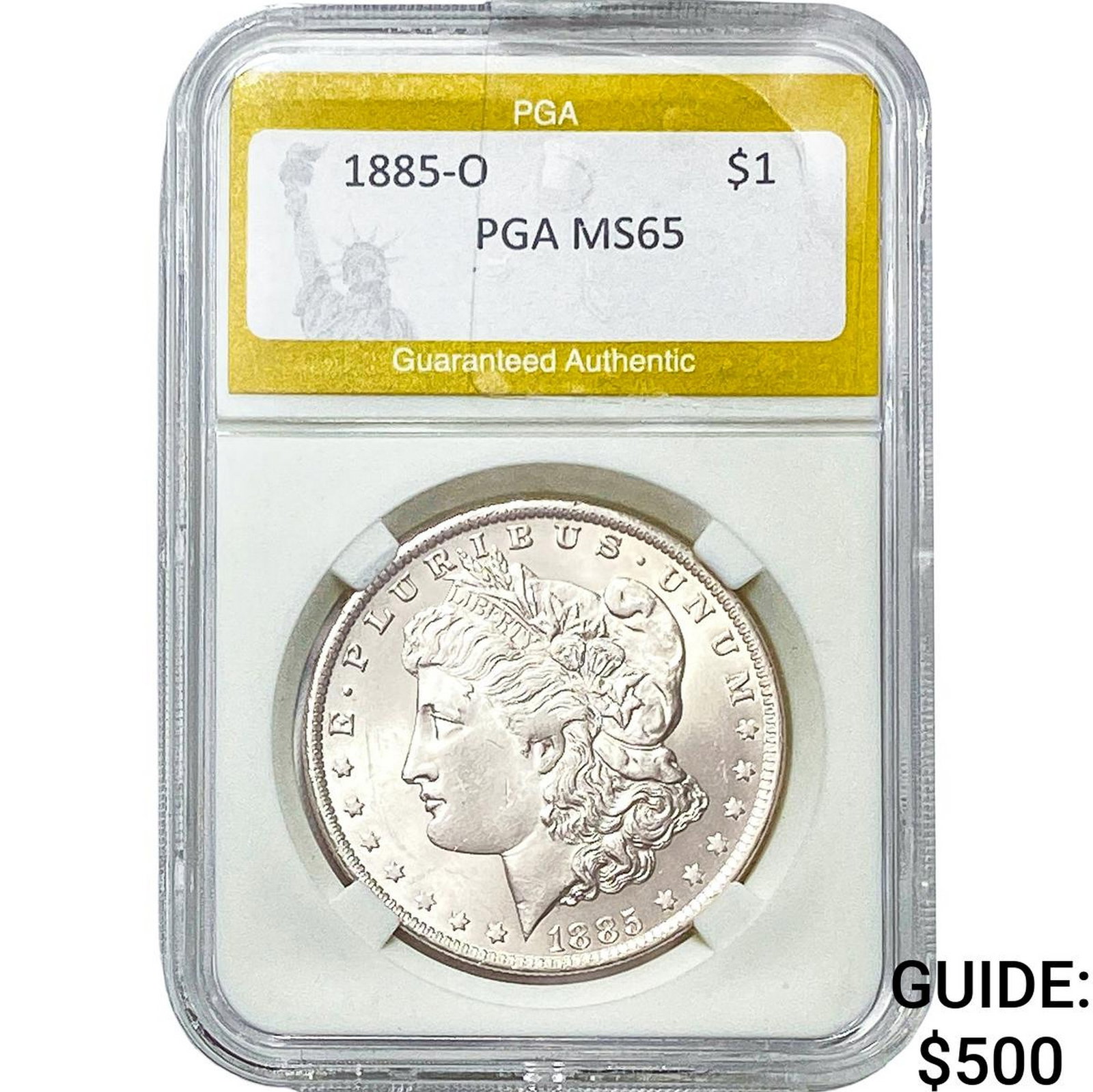 1885-O Morgan Silver Dollar PGA MS65: 1885-O Morgan Silver Dollar PGA MS65