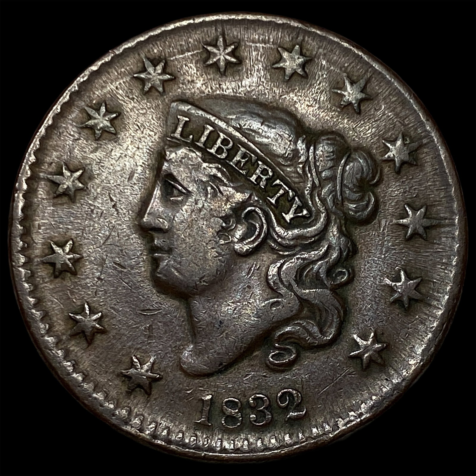 1832 Coronet Head Large Cent NEARLY UNCIRCULATED: 1832 Coronet Head Large Cent NEARLY UNCIRCULATED