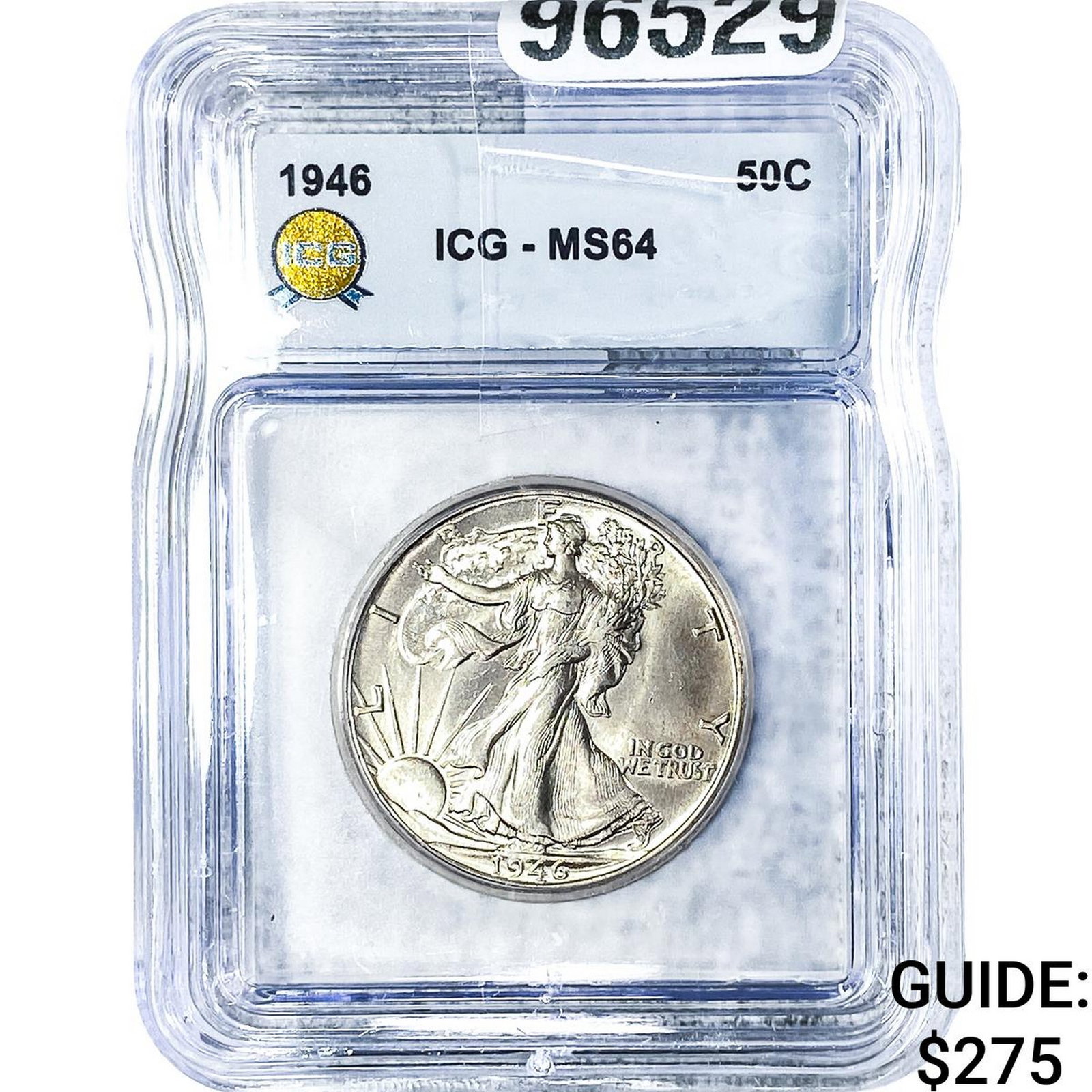 1946 Walking Liberty Half Dollar ICG MS64: 1946 Walking Liberty Half Dollar ICG MS64