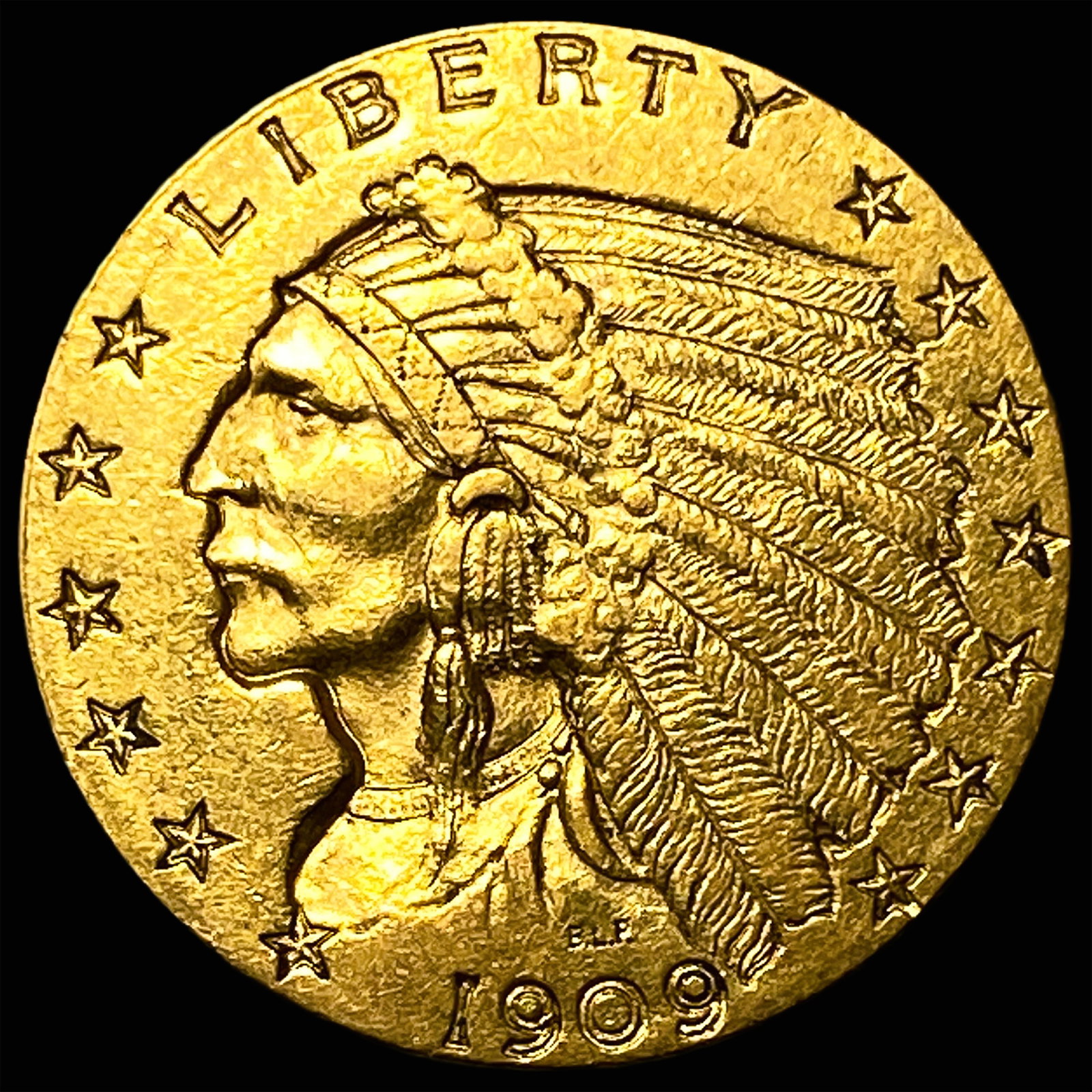 1909 Indian Head Gold $2.50 Quarter Eagle UNCIRCULATED: 1909 Indian Head Gold $2.50 Quarter Eagle UNCIRCULATED