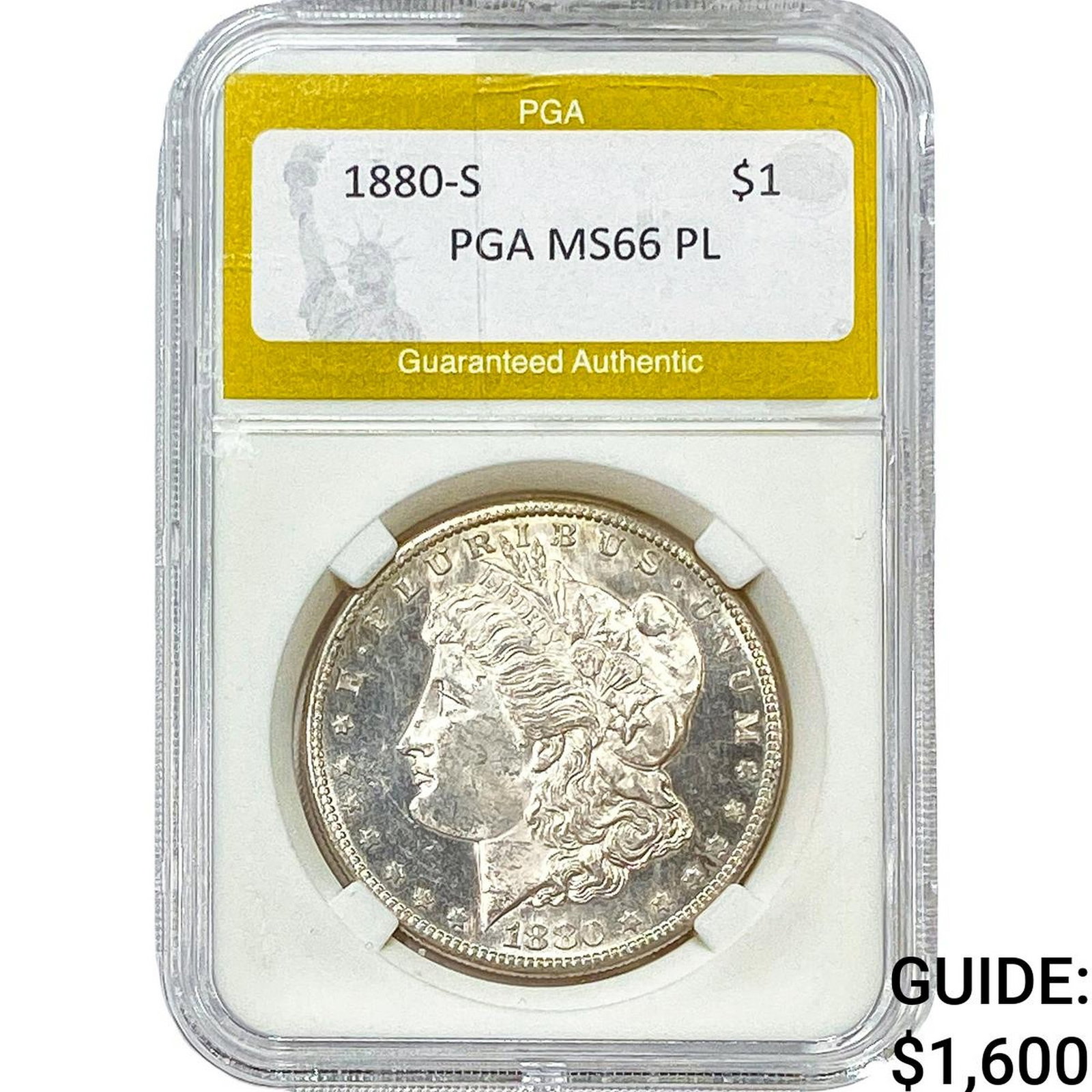 1880-S Morgan Silver Dollar PGA MS66 PL: 1880-S Morgan Silver Dollar PGA MS66 PL