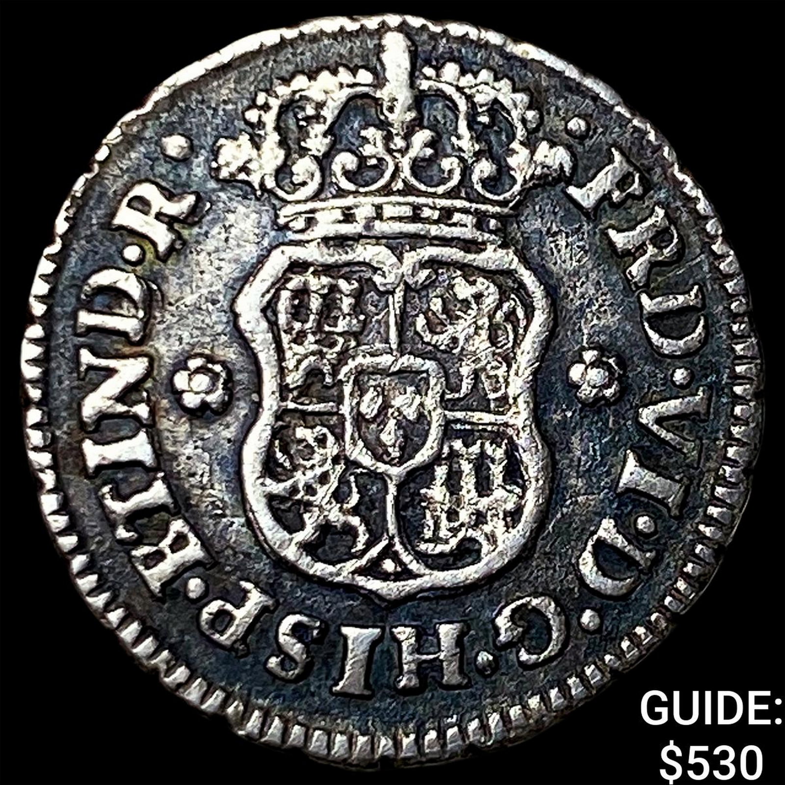 1752-Mo Mexico Ferdinand VI Silver 1/2 Real (1 of 2)