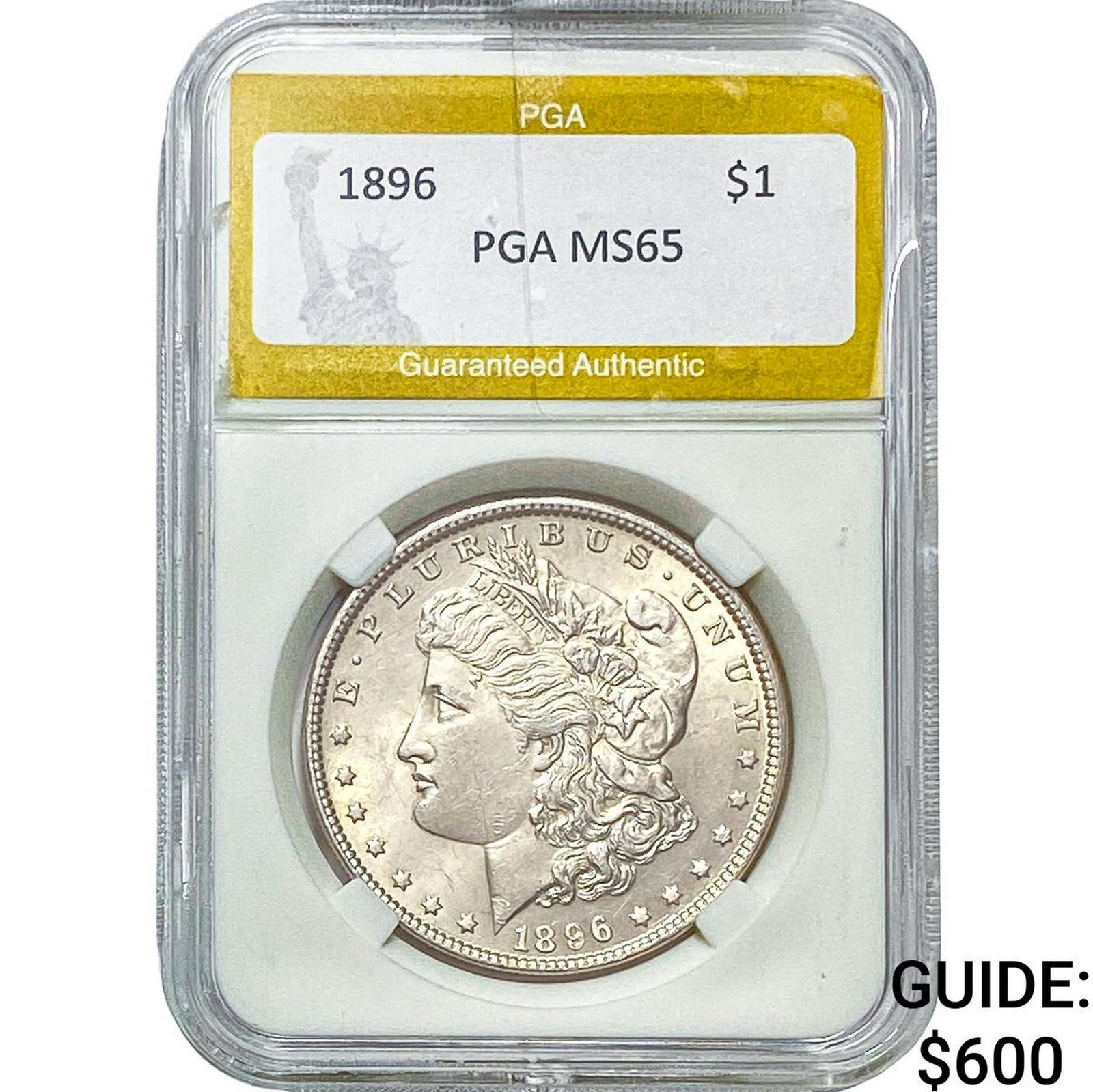 1896 Morgan Silver Dollar PGA MS65: 1896 Morgan Silver Dollar PGA MS65