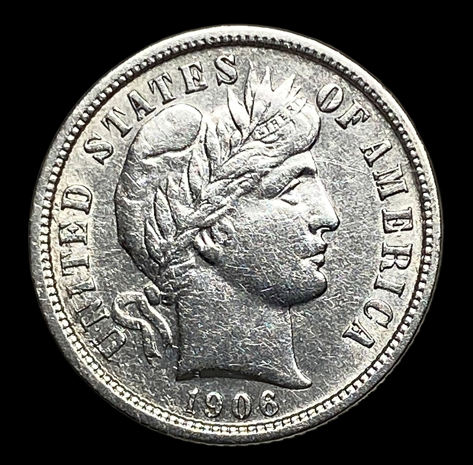 1906 Barber Dime CHOICE AU: 1906 Barber Dime CHOICE AU