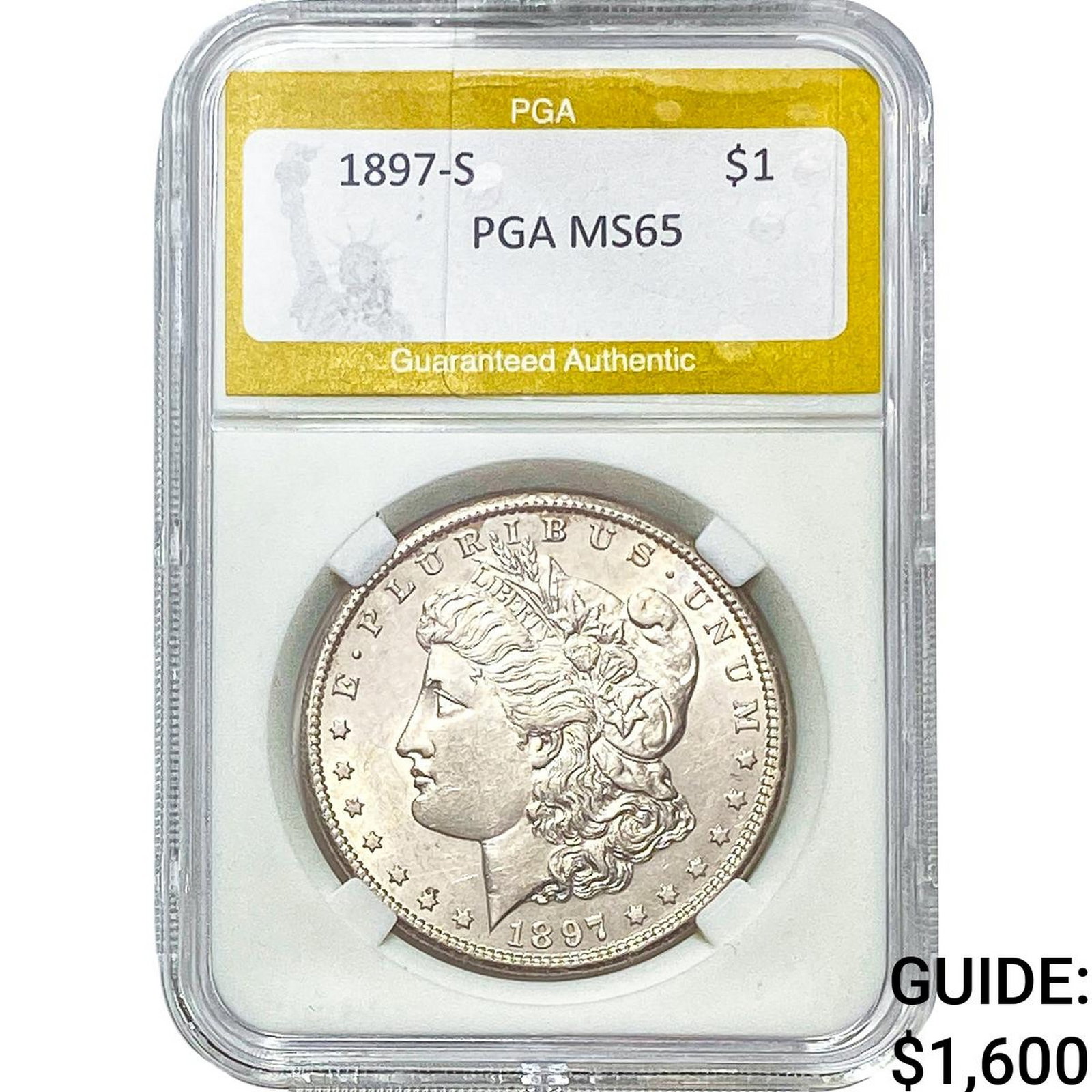 1897-S Morgan Silver Dollar PGA MS65: 1897-S Morgan Silver Dollar PGA MS65