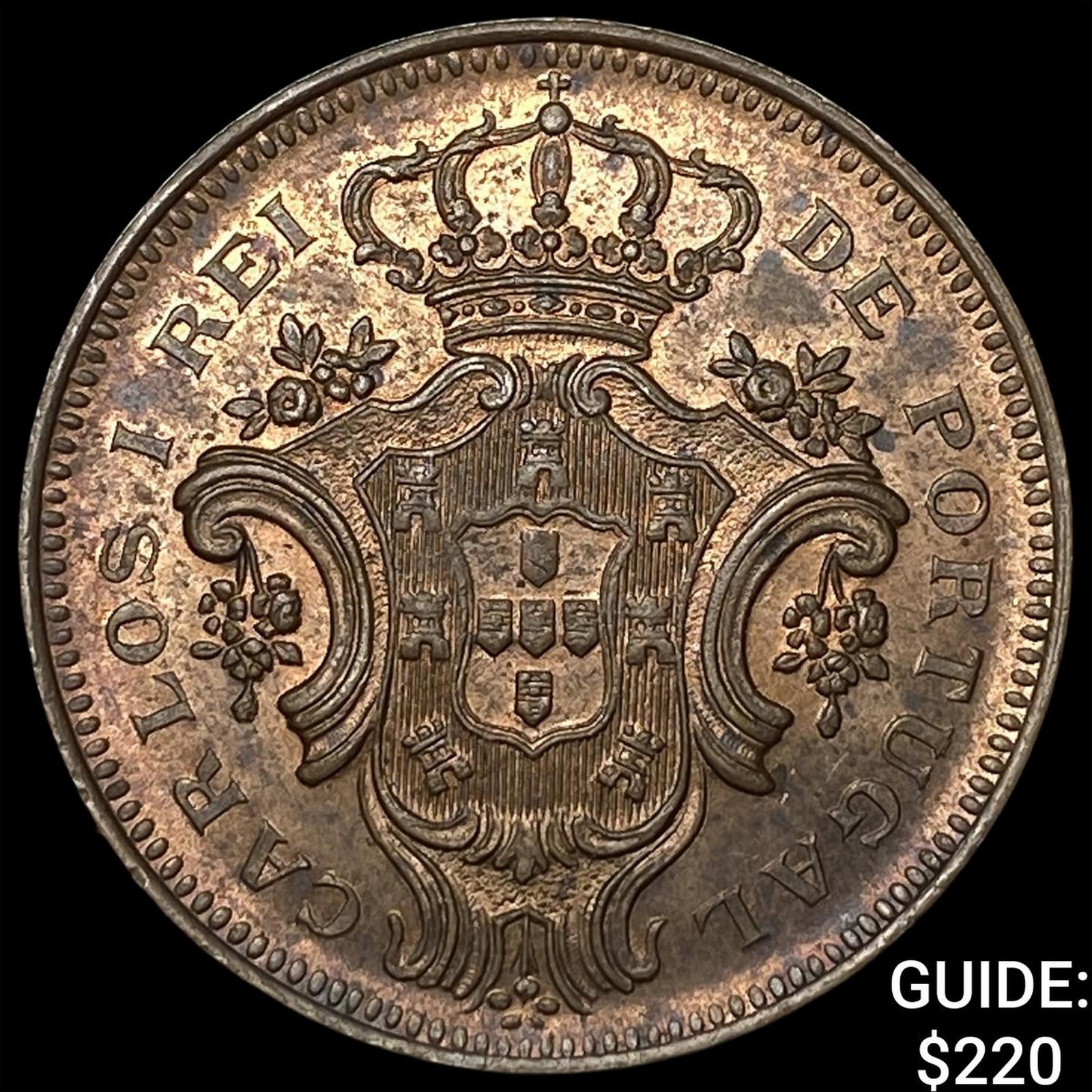 1901 Portugal Azores Copper 10 Reis: 1901 Portugal Azores Copper 10 Reis